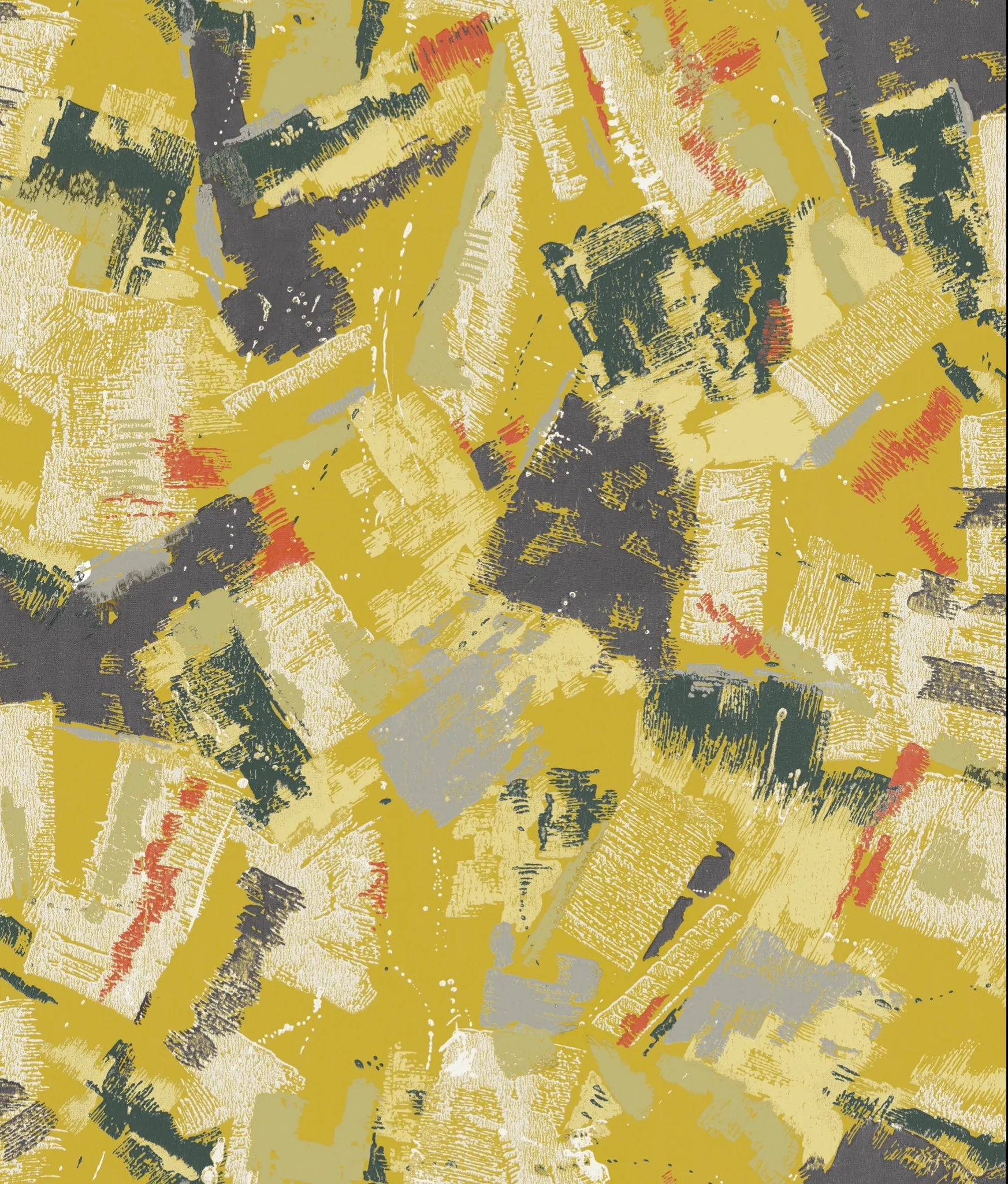 1950s brushstroke Wallpaper - Yellow