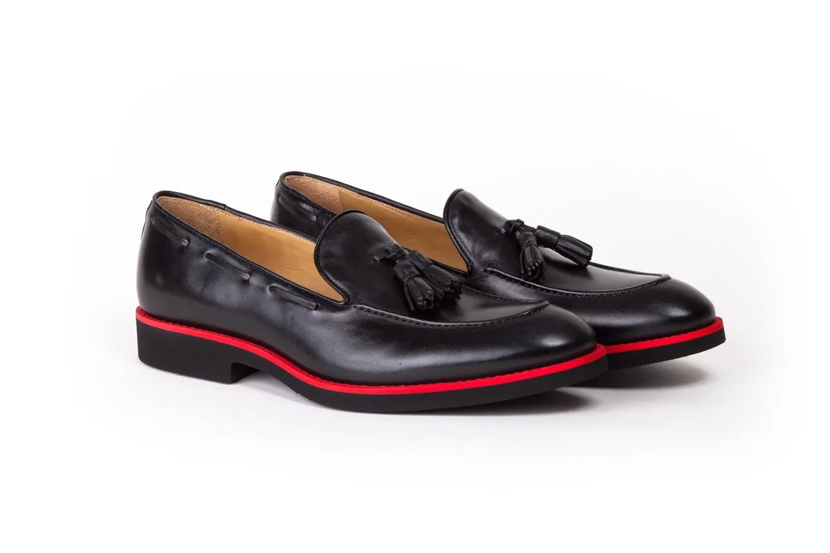 2017 Men's Black & Red Tassel Loafer