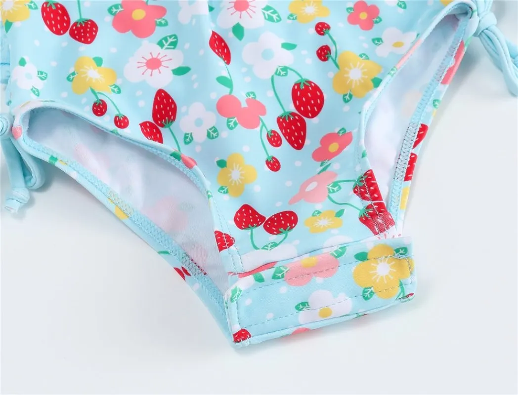 Baby Girl Florals   Patterns Print Long Sleeve One-Piece Swimsuit (5 Designs)