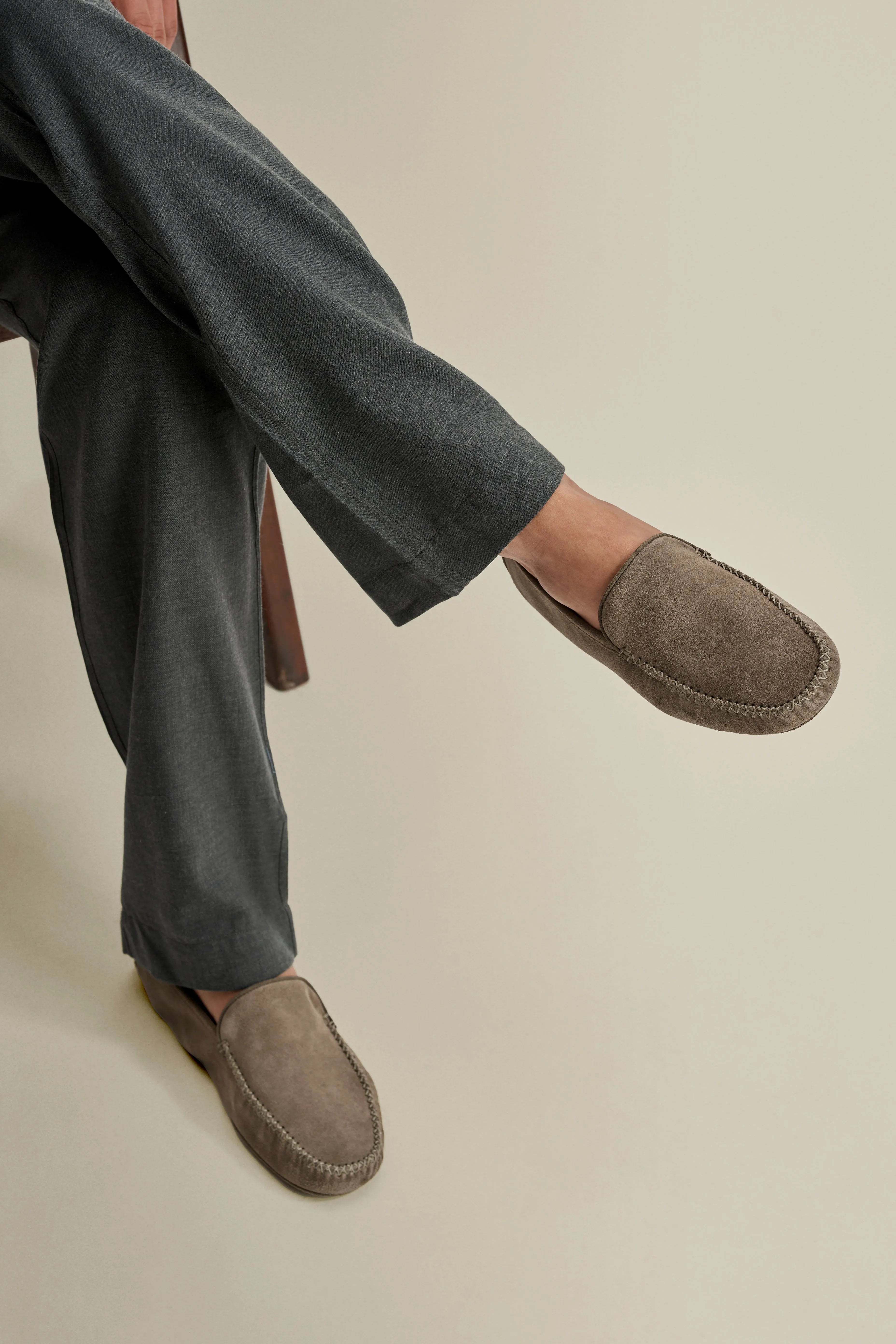 Cashmere Lined Suede Slippers