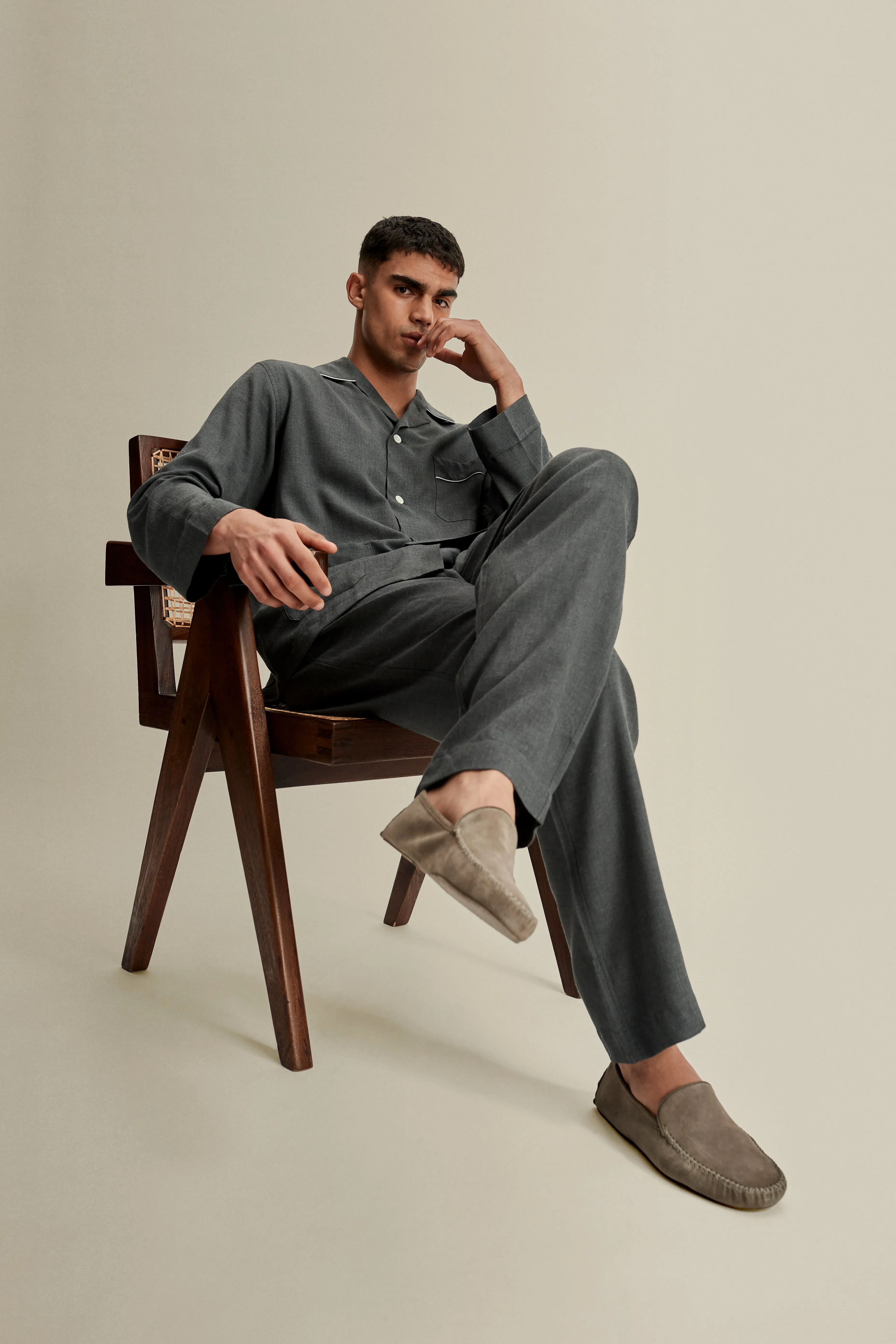 Cashmere Lined Suede Slippers