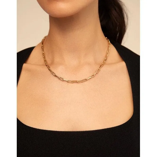 Chain 9 Gold Golden Metal Necklace