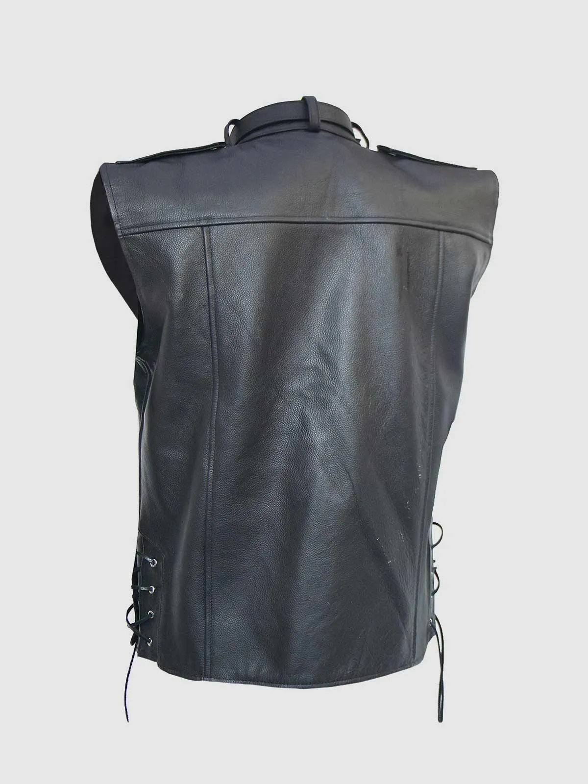 Classic Black Leather Vest