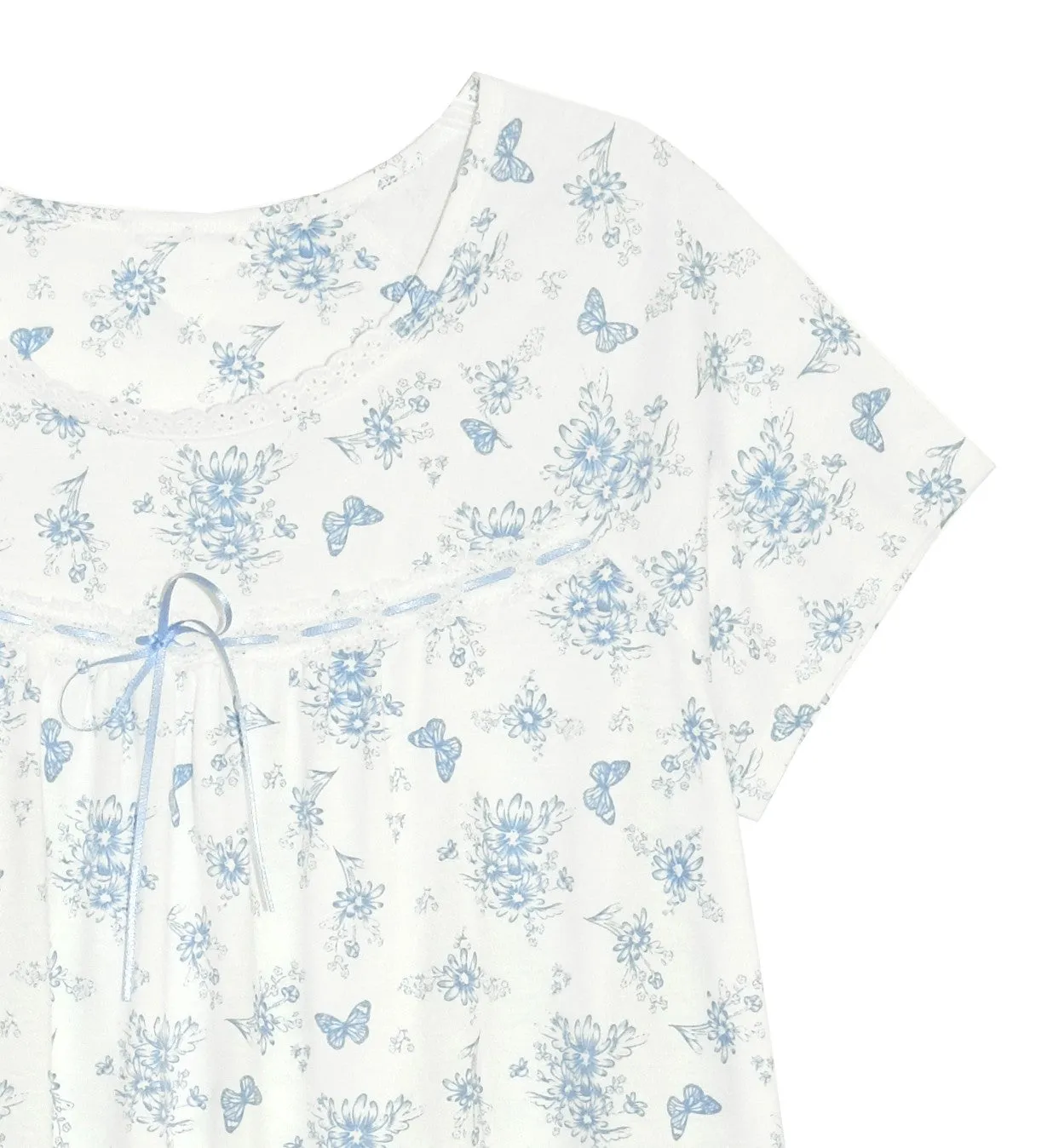 Cotton Knit Butterfly Toile Chemise