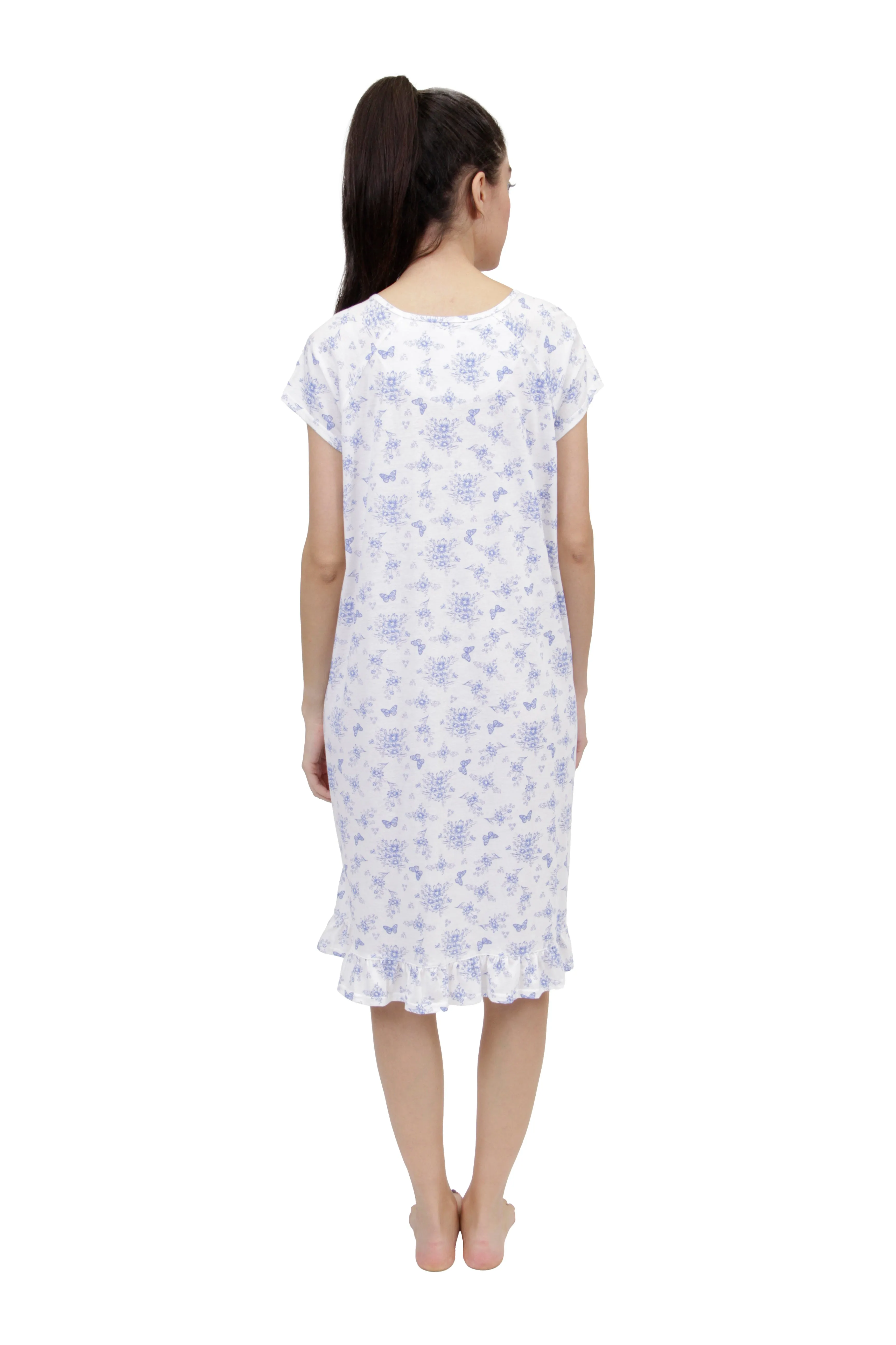 Cotton Knit Butterfly Toile Chemise