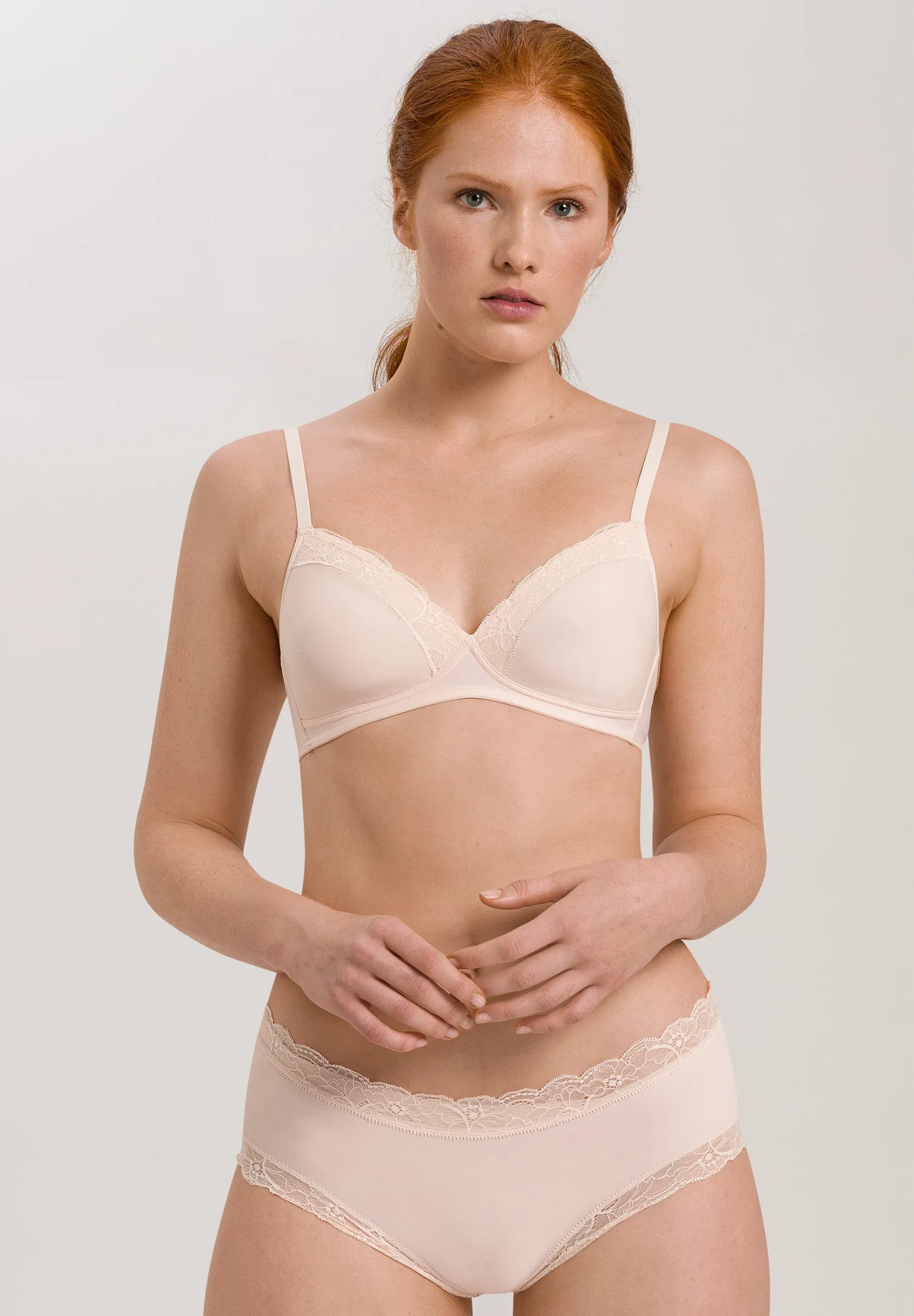 Cotton Lace Spacer Soft Cup Bra | Powder 72432-1381