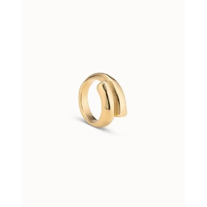 Crossed Legs Golden Metal Ring