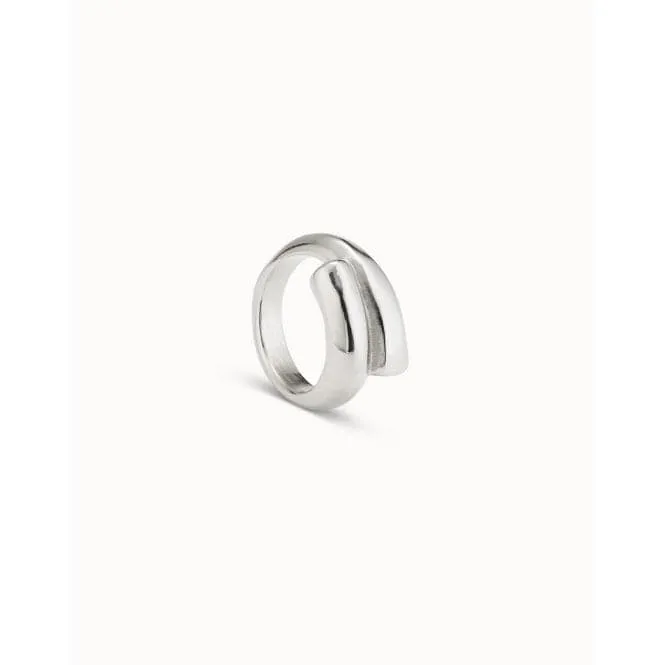 Crossed Legs Silver Metal Ring