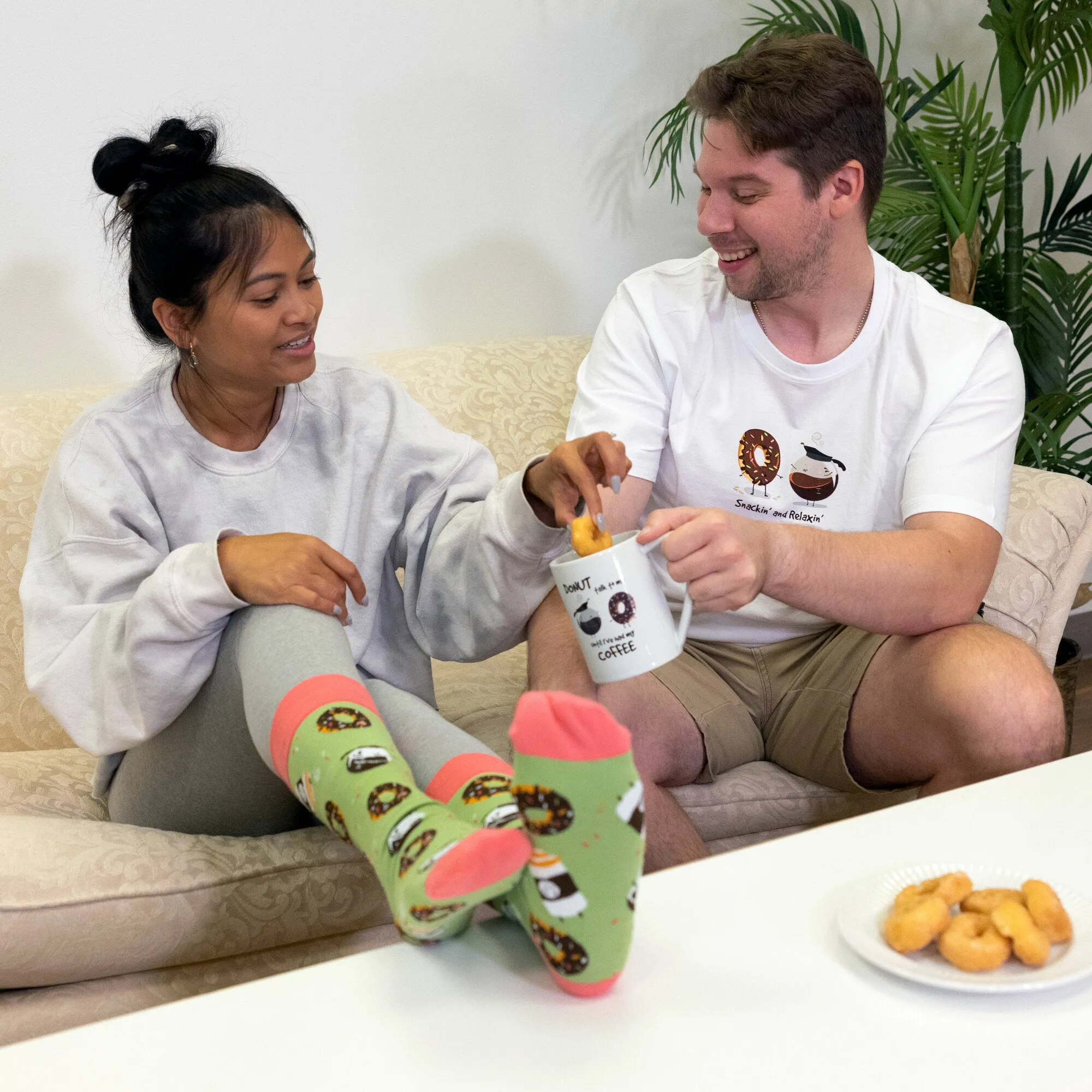 Donut Talk to Me 18 oz Mug and Sock Set