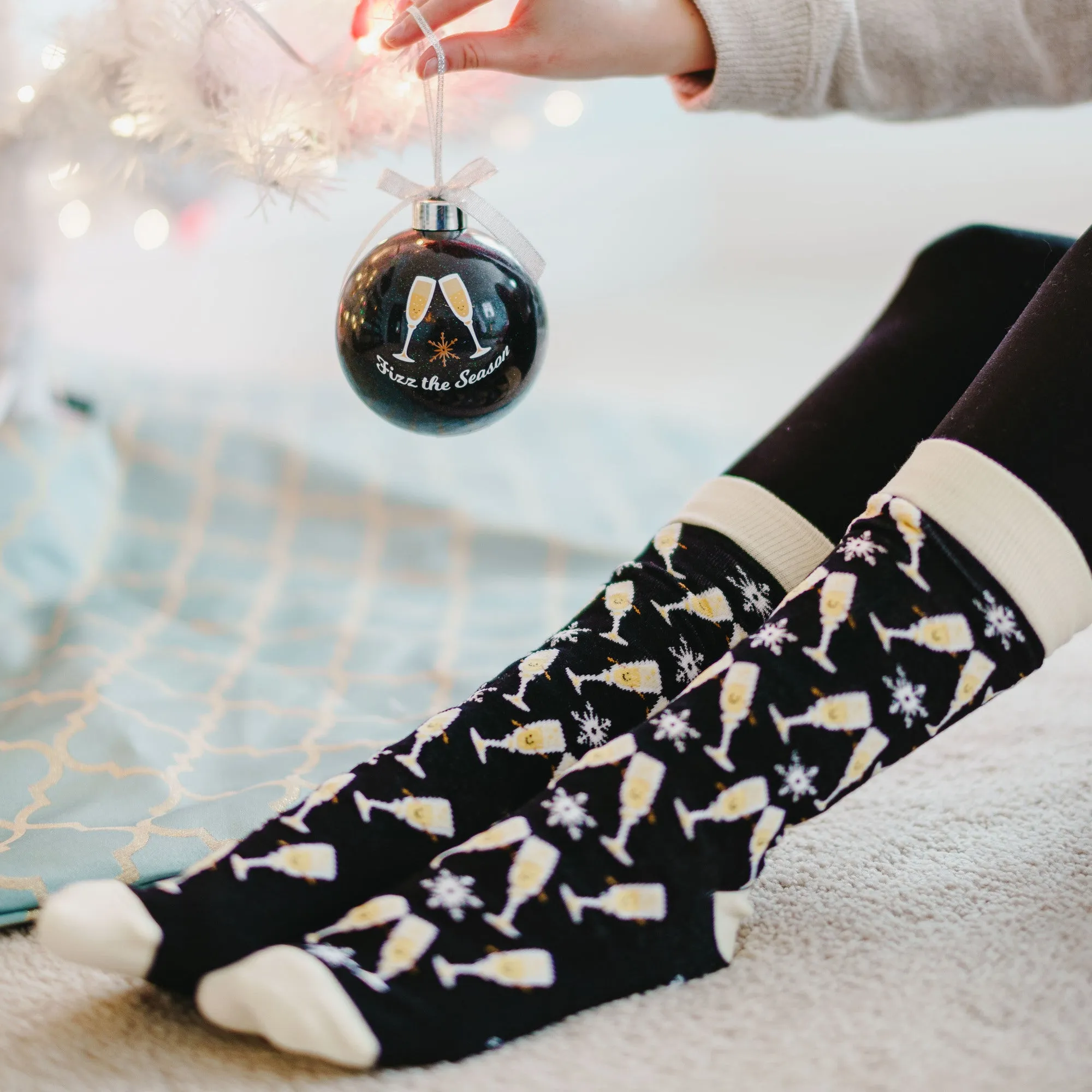 Fizz the Season 4" Ornament with Unisex Holiday Socks