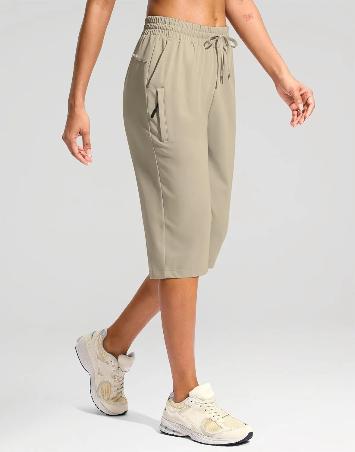 G Gradual Women's 15" Long Shorts Below The Knee Capri Lightweight Quick Dry Hiking Cargo Shorts for Women with 3 Pockets