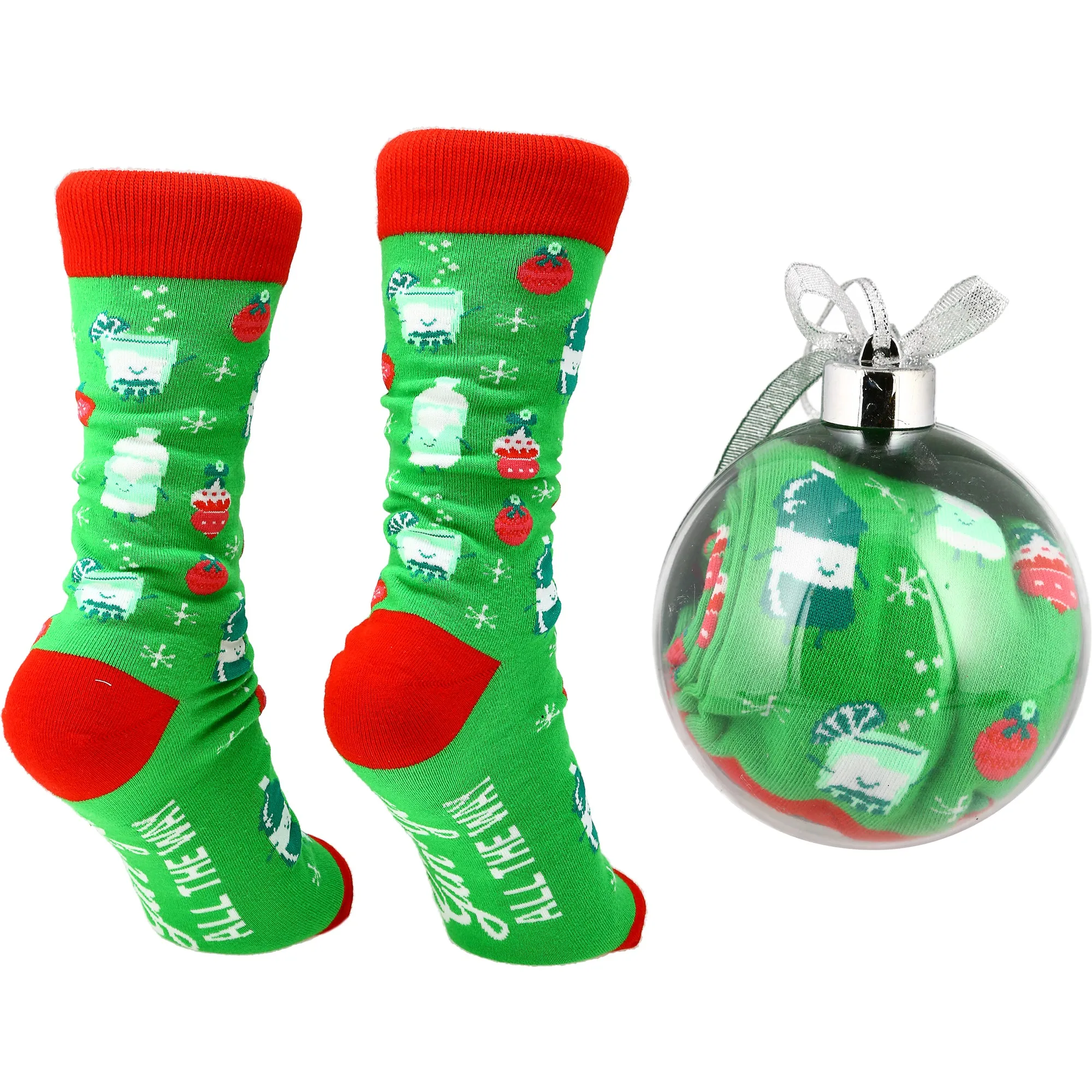 Gin-gle 4" Ornament with Unisex Holiday Socks