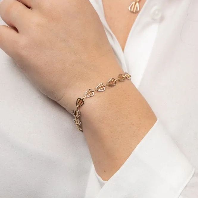 Gold Sterling Silver Cage Bar Tennis Bracelet B5481