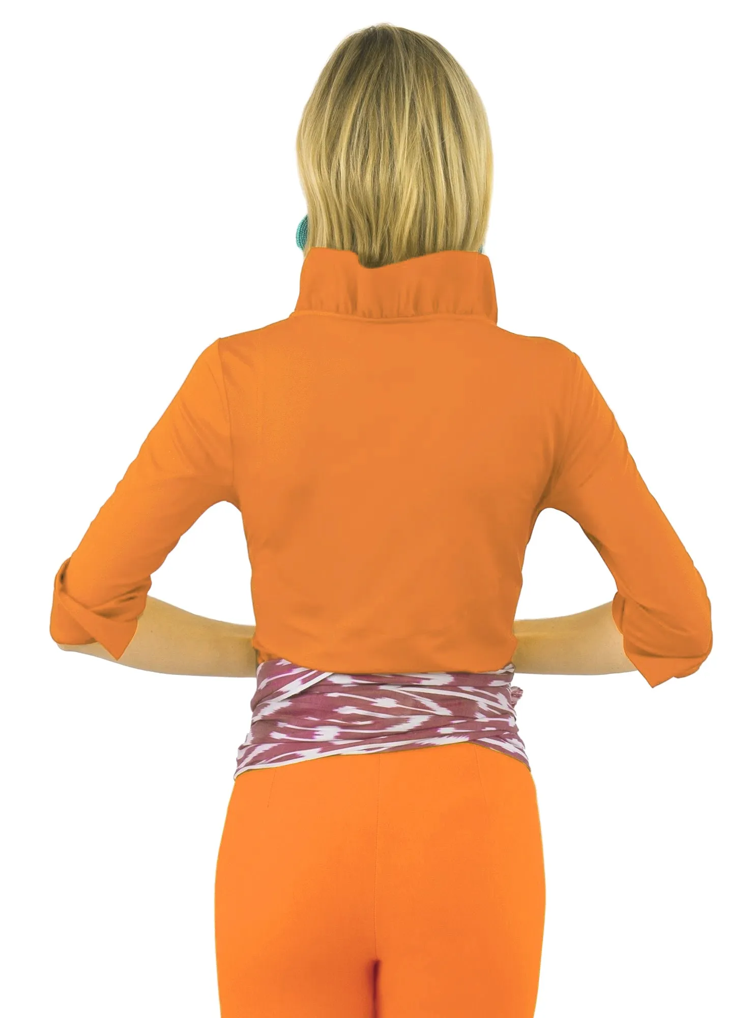 Gretchen Scott | Ruffle Neck Top | 3/4 Sleeve | Women's