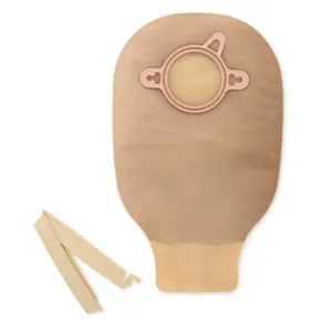 Hollister 18204 New Image 2-Piece Drainable Pouch With Two Sided Comfortwear Panel And Clamp Closure 2-3/4" Flange, 9" L, Mini, Beige, With Belt Tabs, Without Integrated Filter
