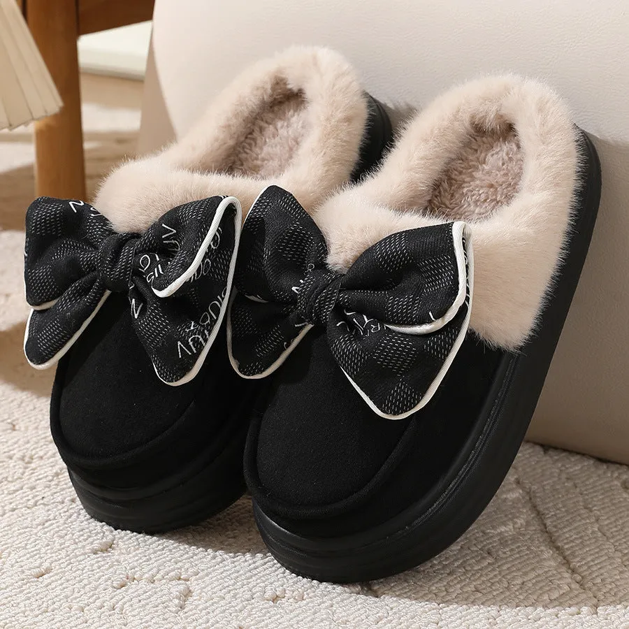 Home Slippers For Women Fashion Thick-soled Solid House Shoes