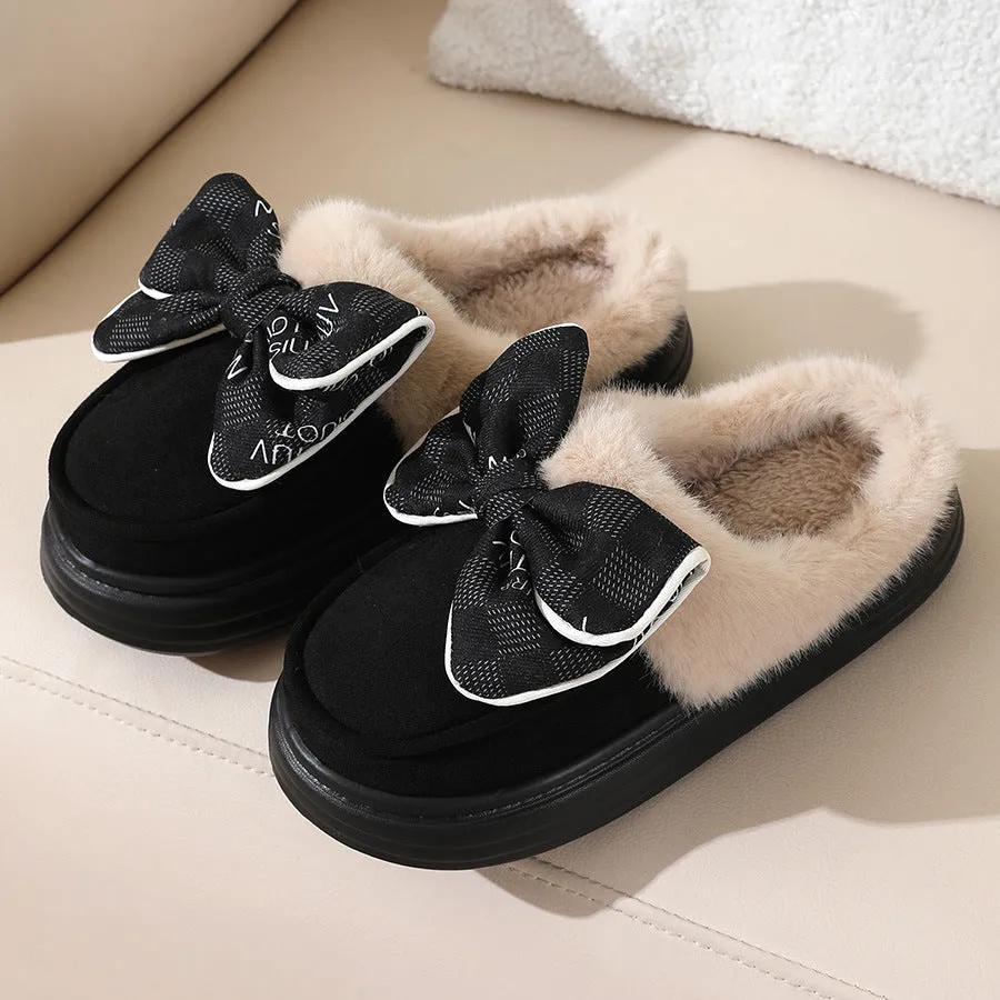 Home Slippers For Women Fashion Thick-soled Solid House Shoes