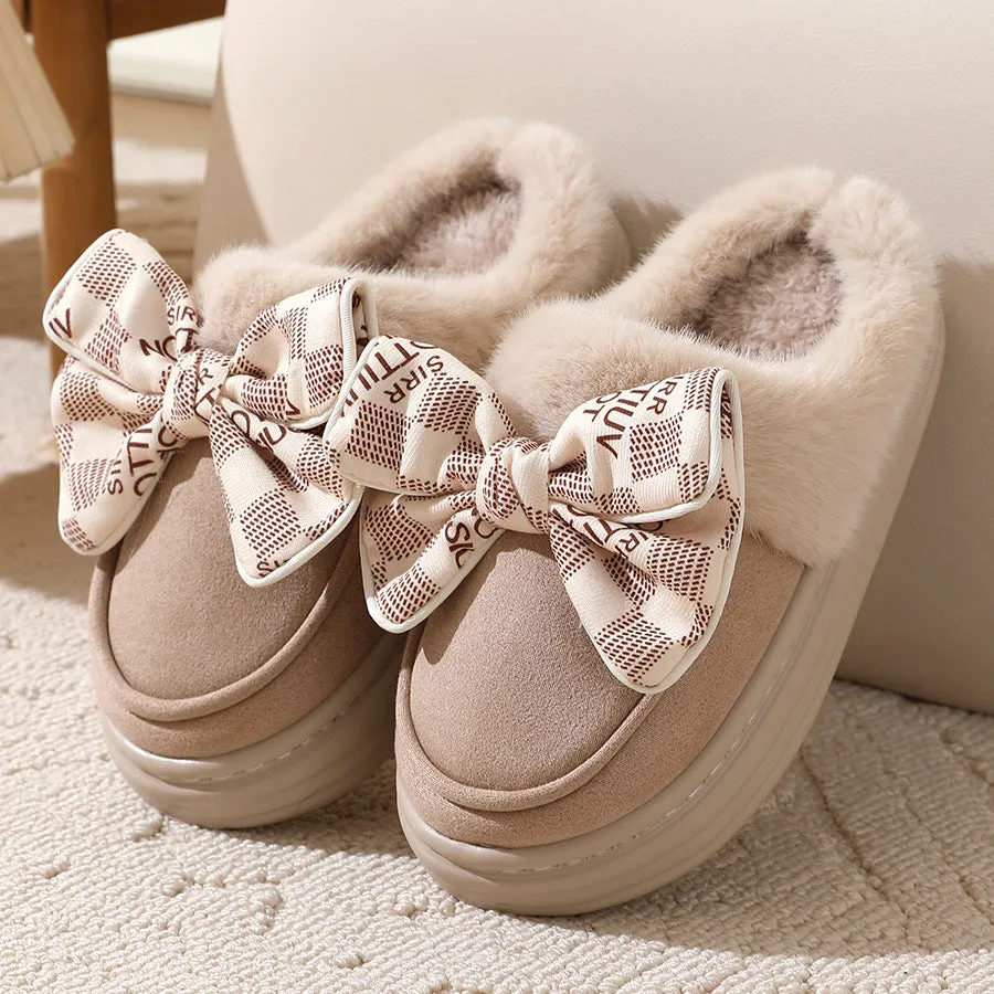 Home Slippers For Women Fashion Thick-soled Solid House Shoes
