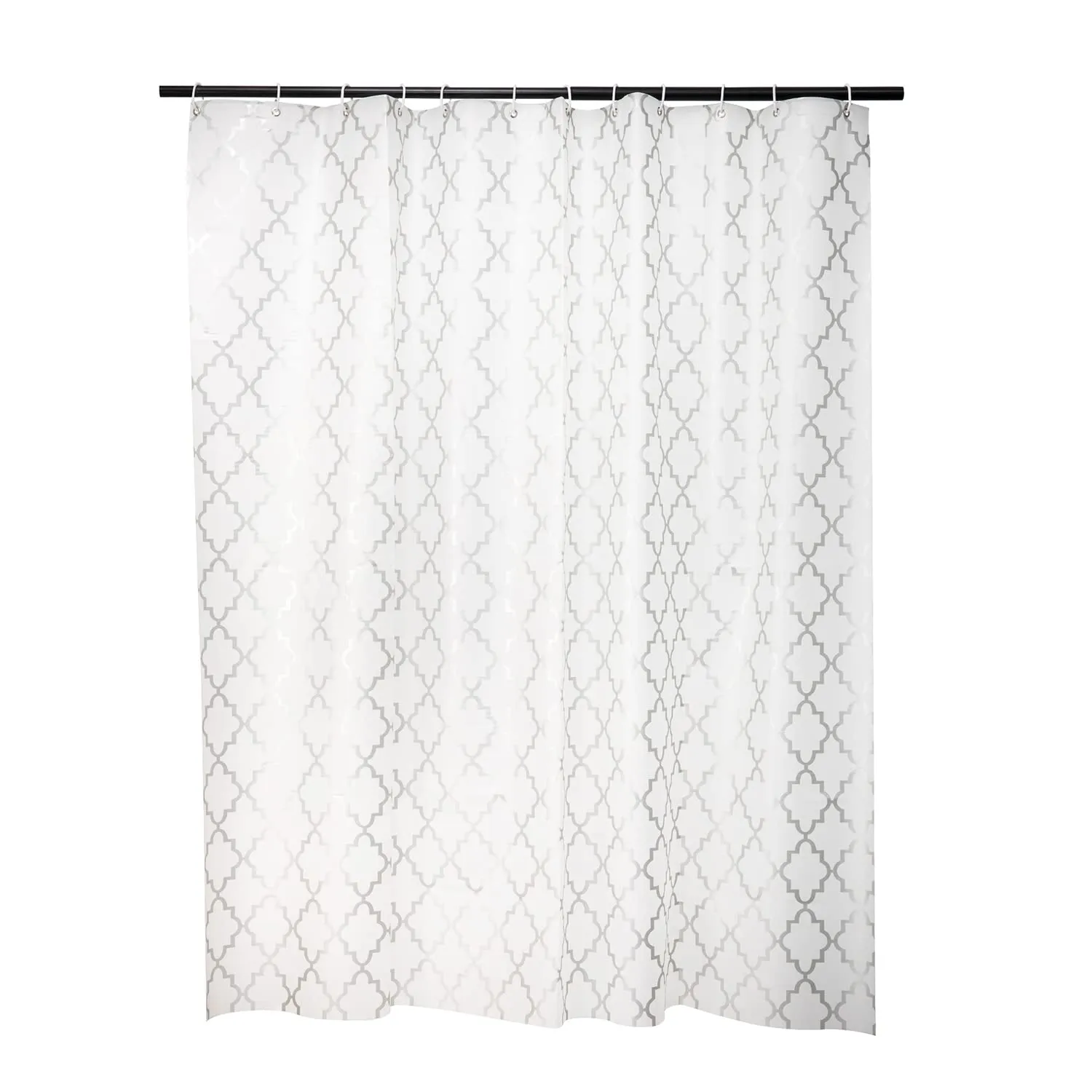 Homestic Soft Texture Bath Curtain|Natural Drape Waterproof Shower Curtain 6 Feet|Silver
