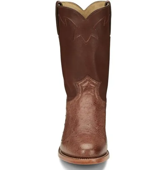 JE803 - Justin Men's Greer Boot - Antique Brown Smooth Ostrich