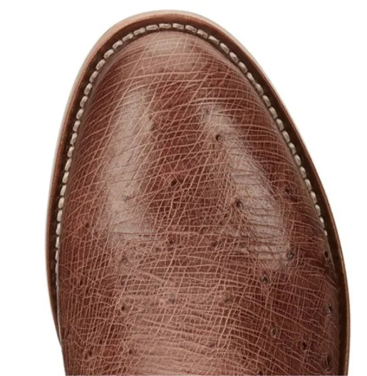 JE803 - Justin Men's Greer Boot - Antique Brown Smooth Ostrich