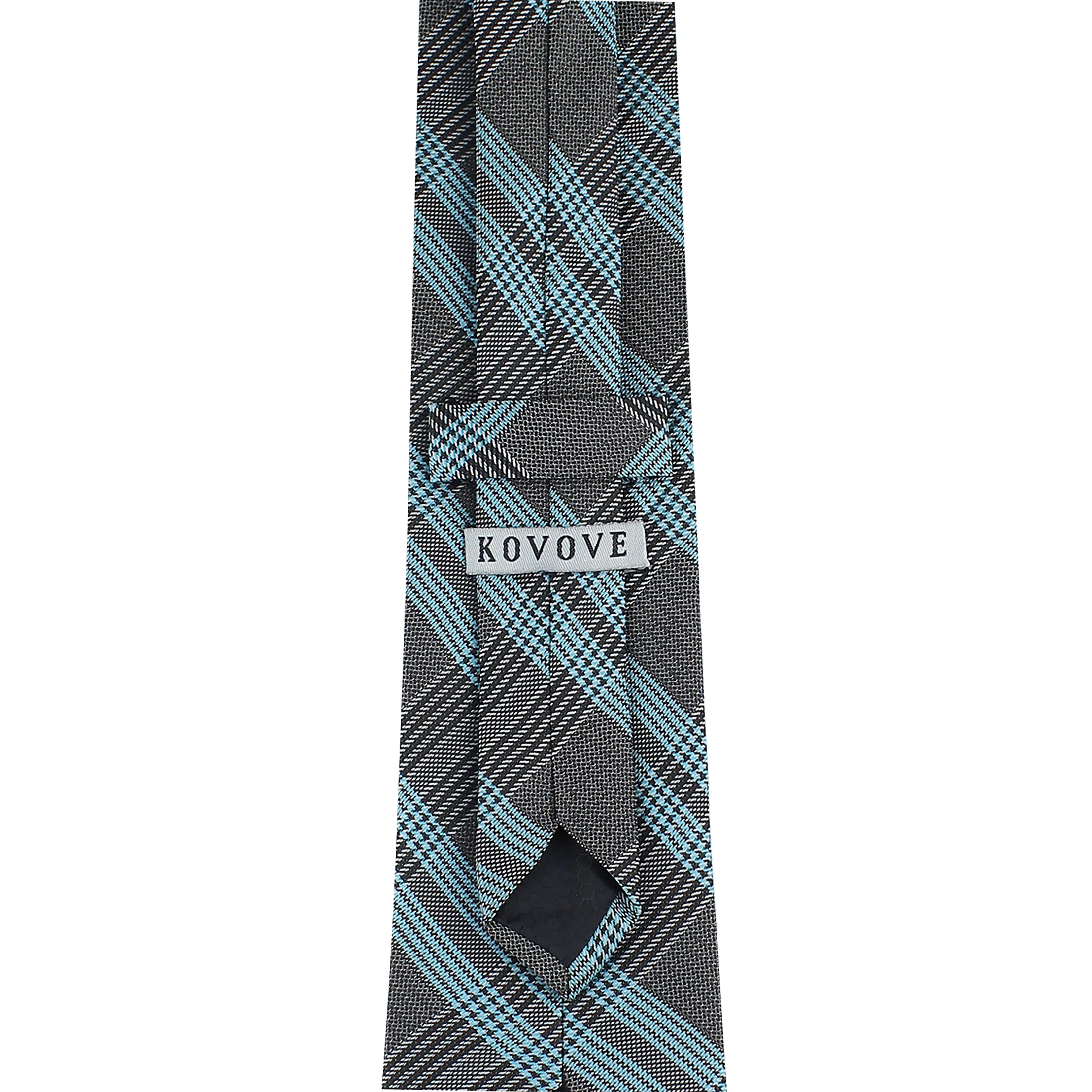 Kovove Elegant Grey Checkered Neck Tie For Men