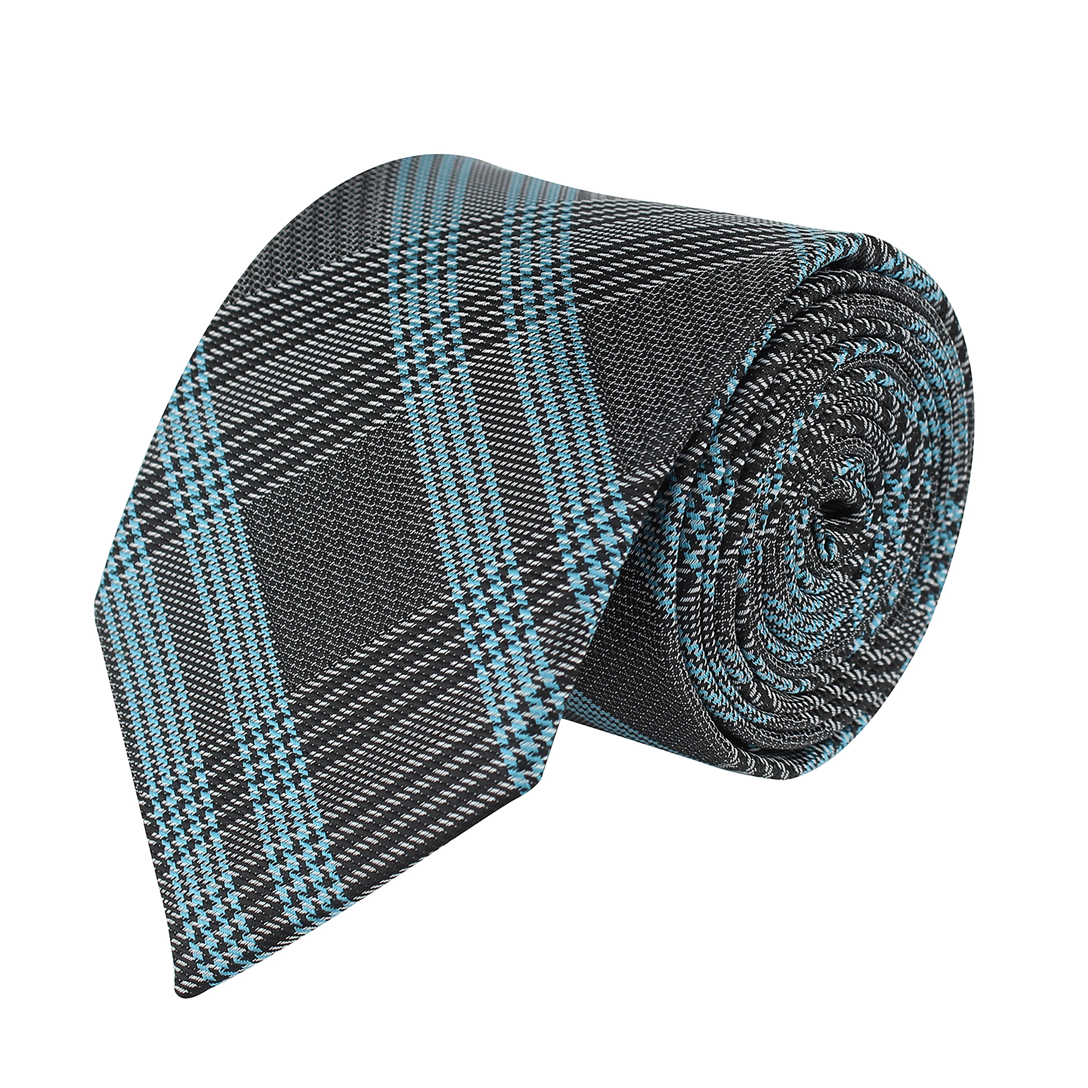 Kovove Elegant Grey Checkered Neck Tie For Men
