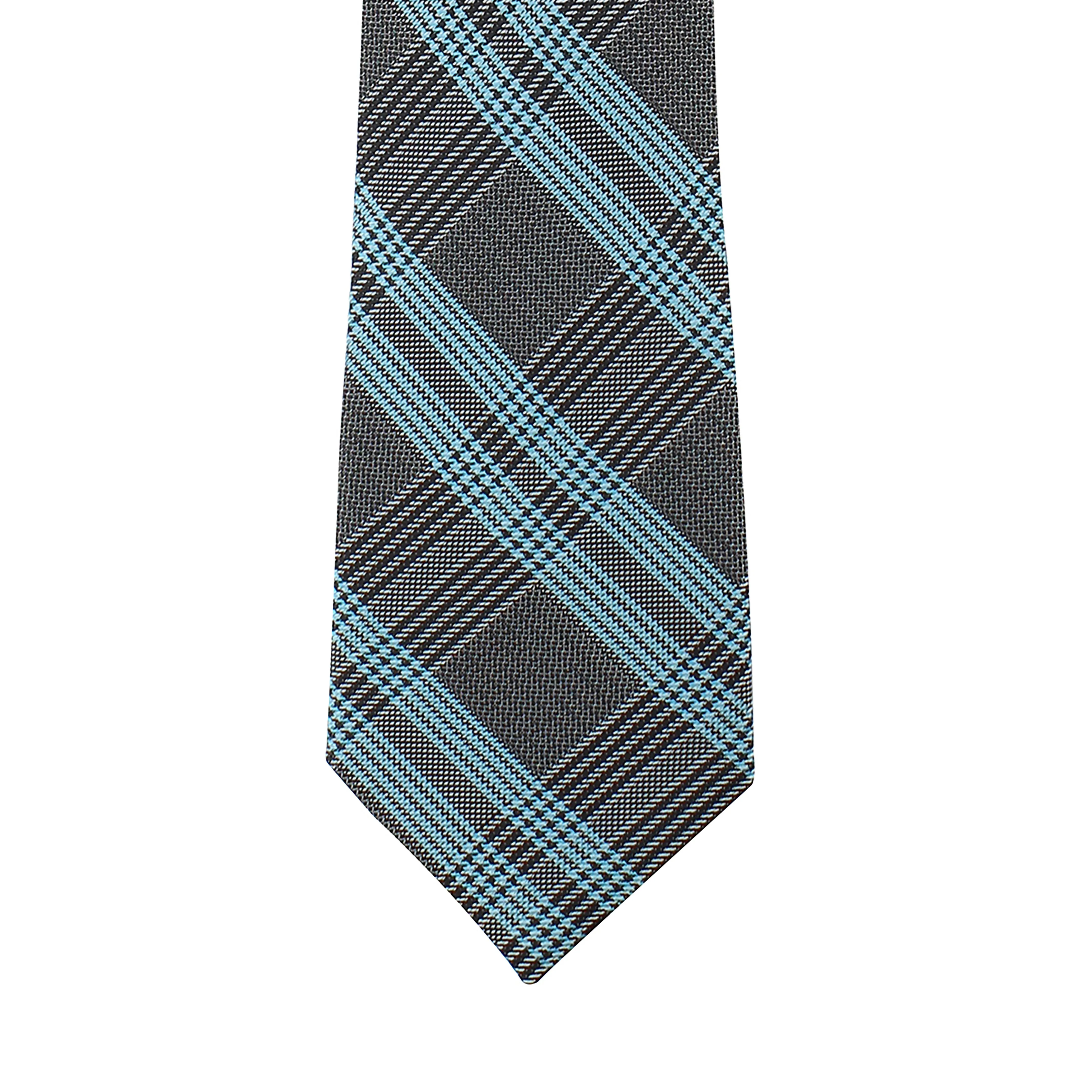 Kovove Elegant Grey Checkered Neck Tie For Men