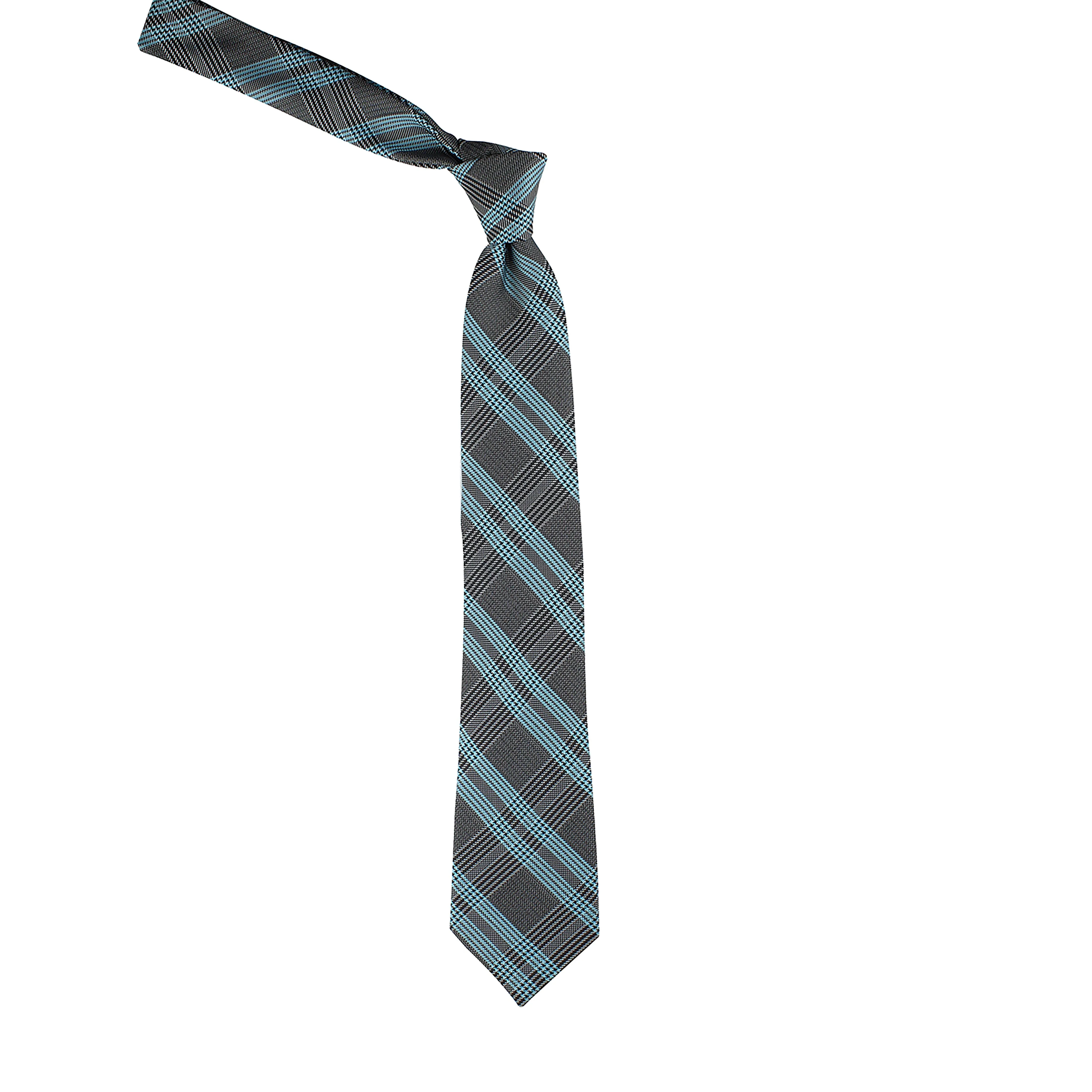Kovove Elegant Grey Checkered Neck Tie For Men