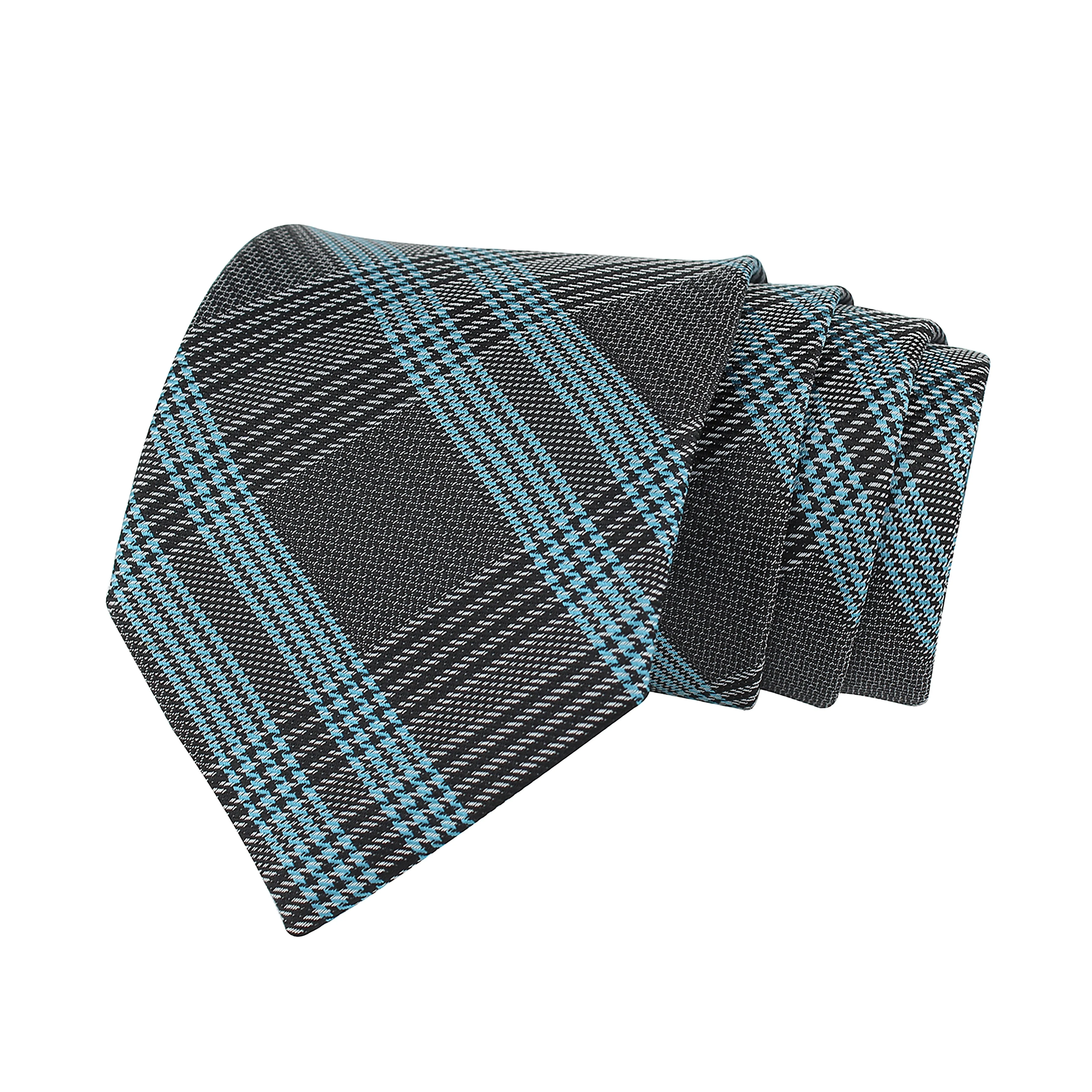 Kovove Elegant Grey Checkered Neck Tie For Men