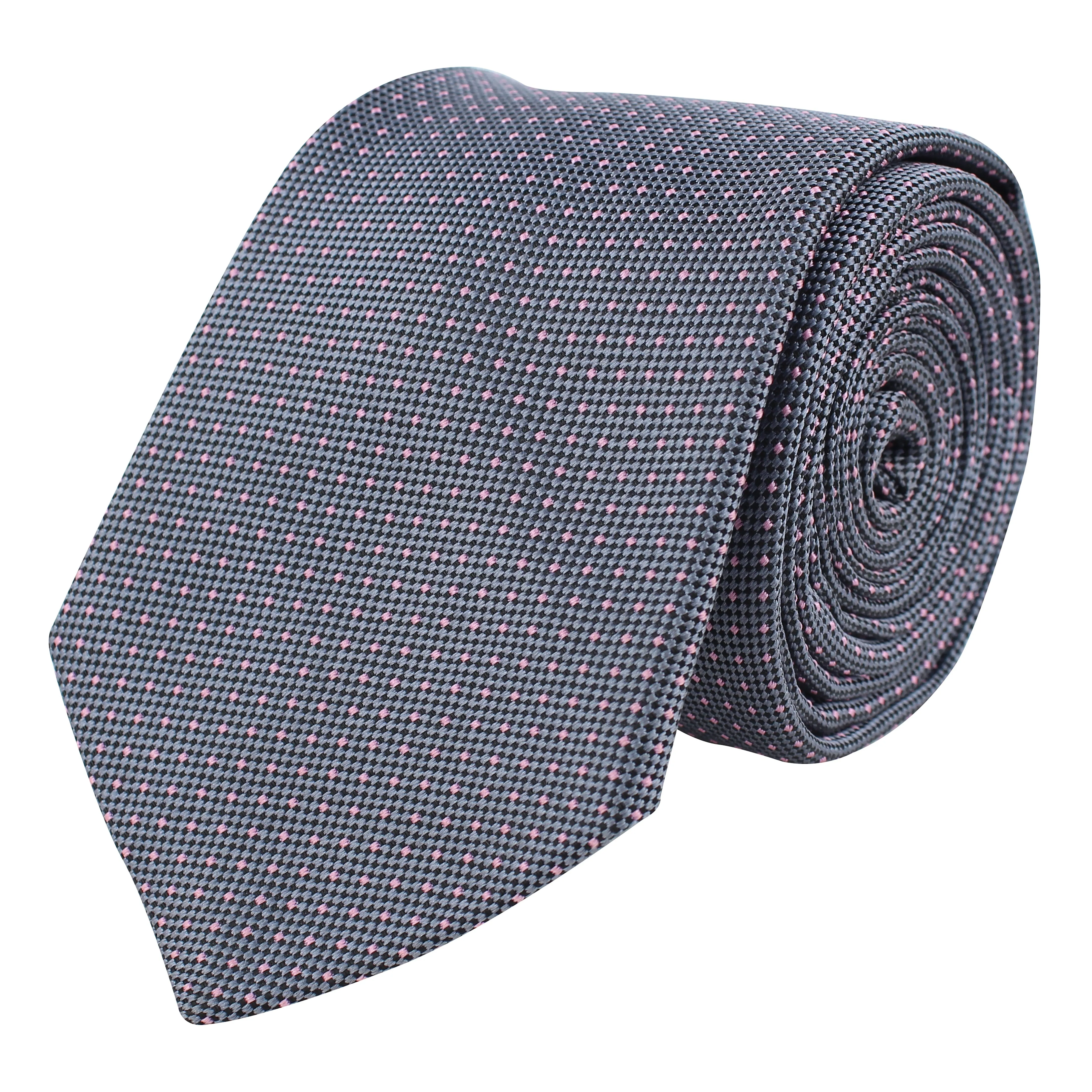 Kovove Gray Polka Dot Neck Tie For Men