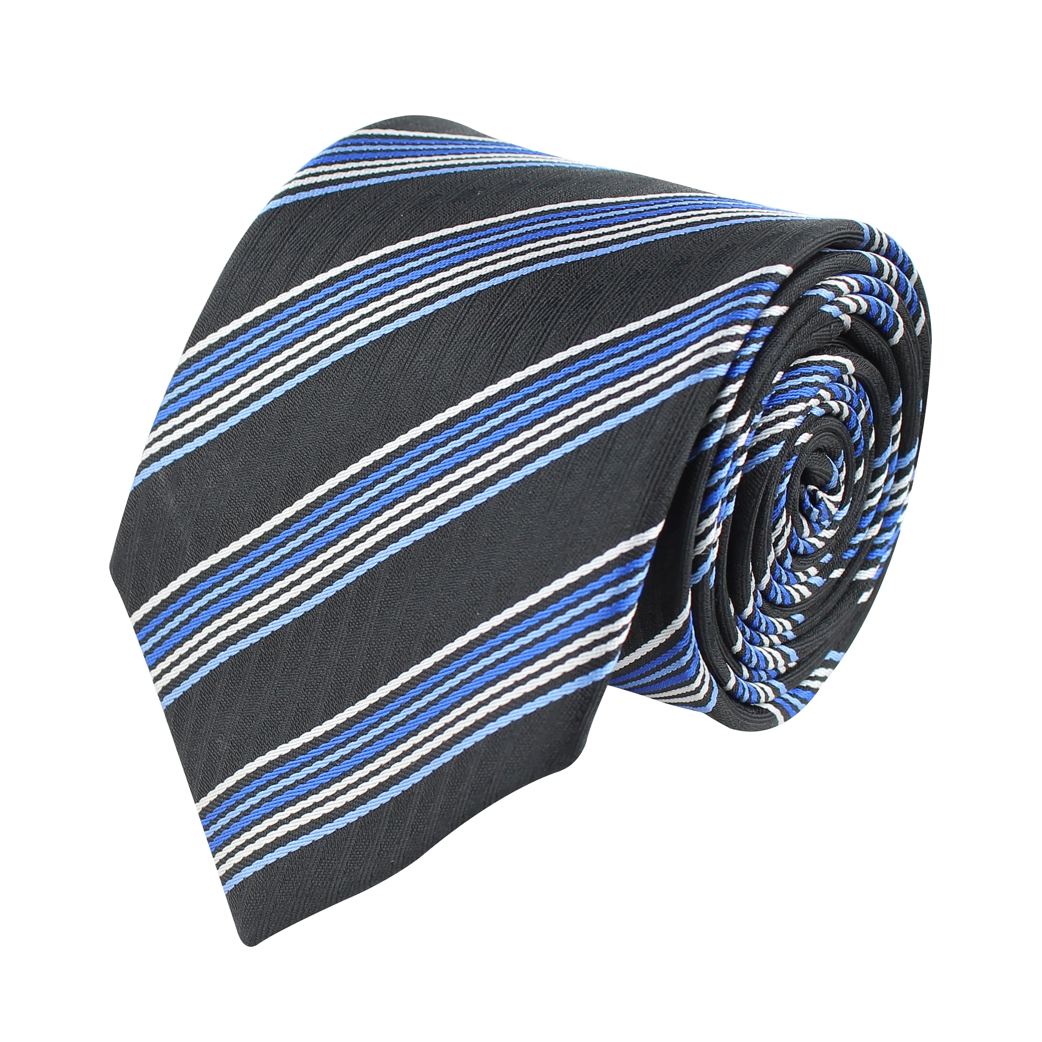 Kovove Pleasing Black Striped Neck Tie For Men