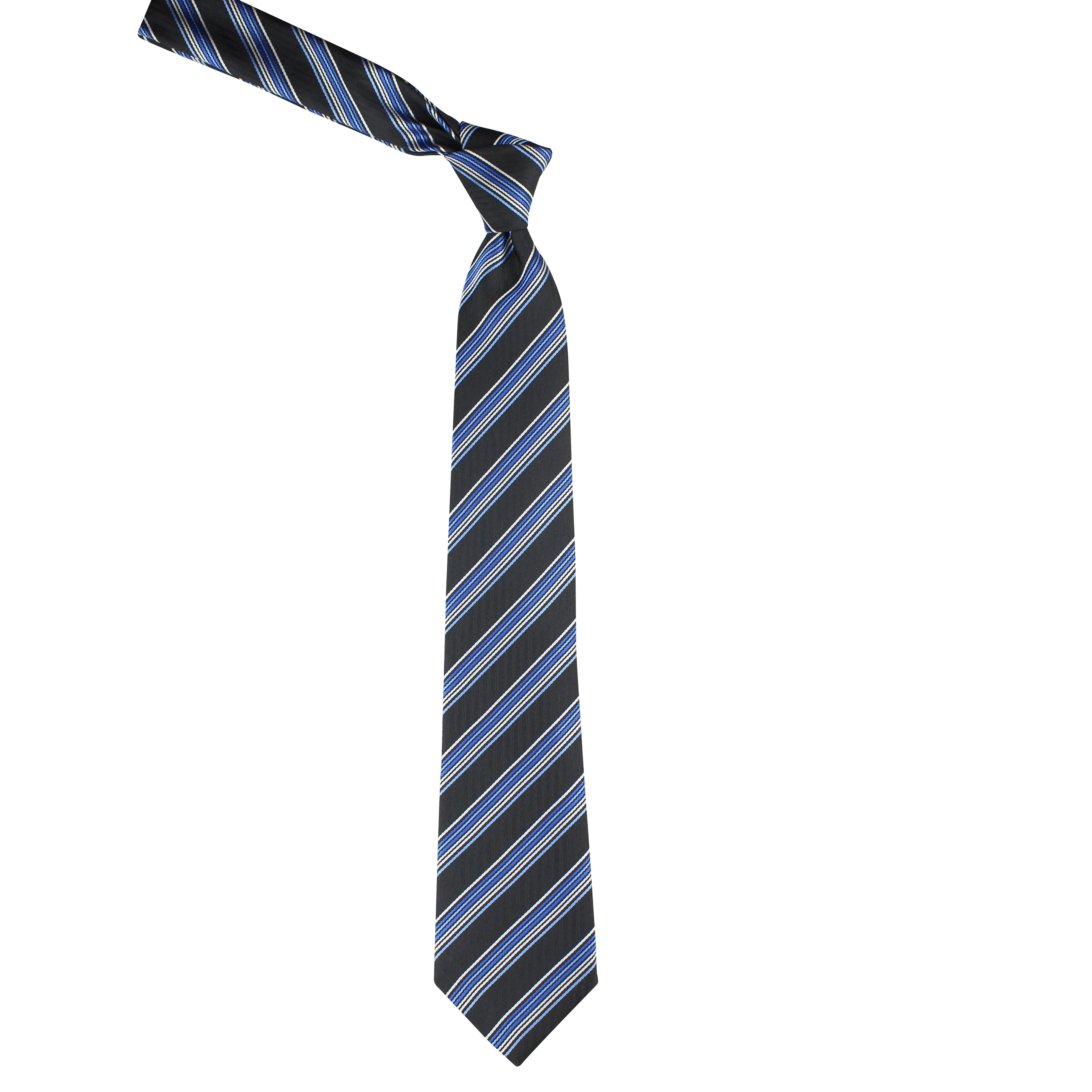 Kovove Pleasing Black Striped Neck Tie For Men