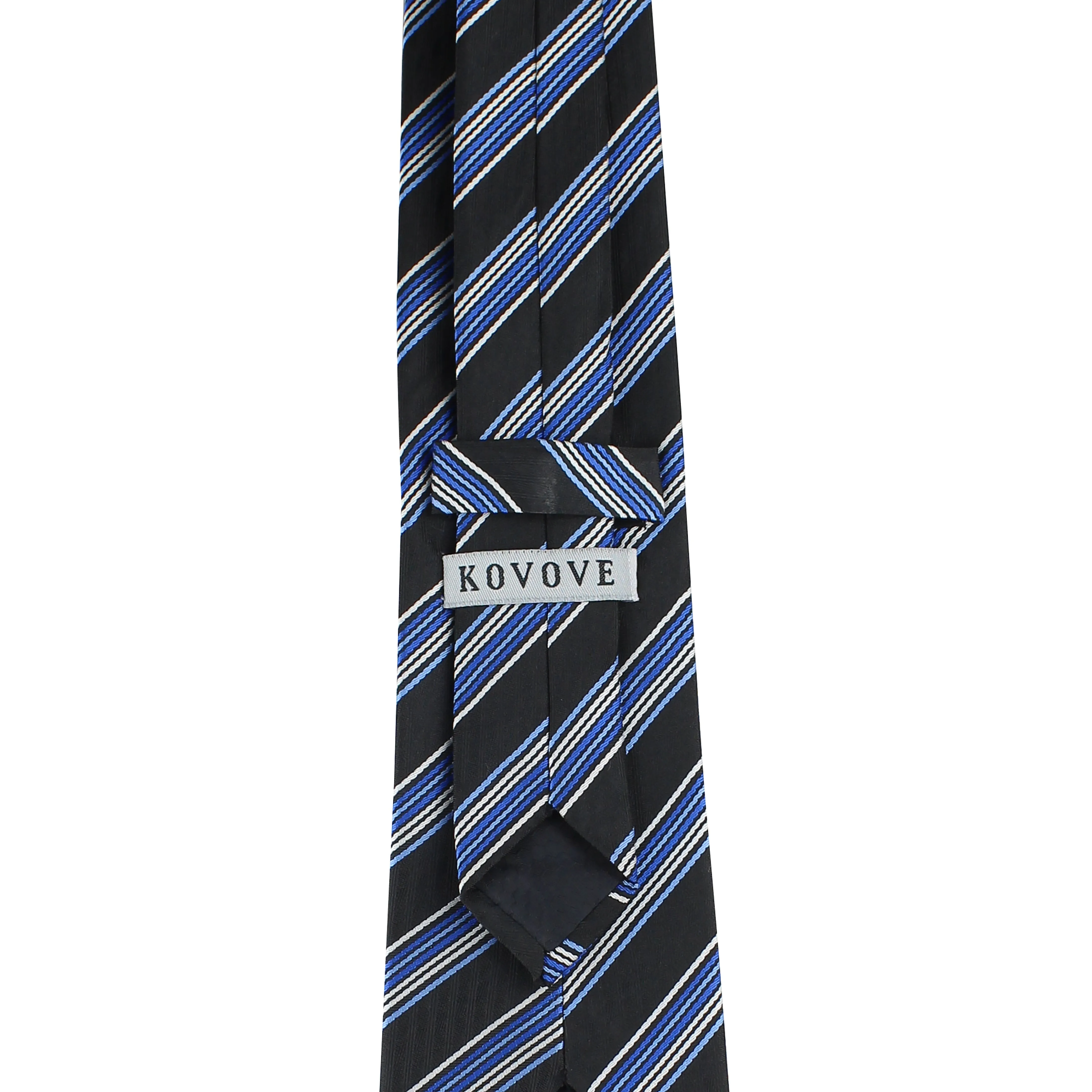 Kovove Pleasing Black Striped Neck Tie For Men