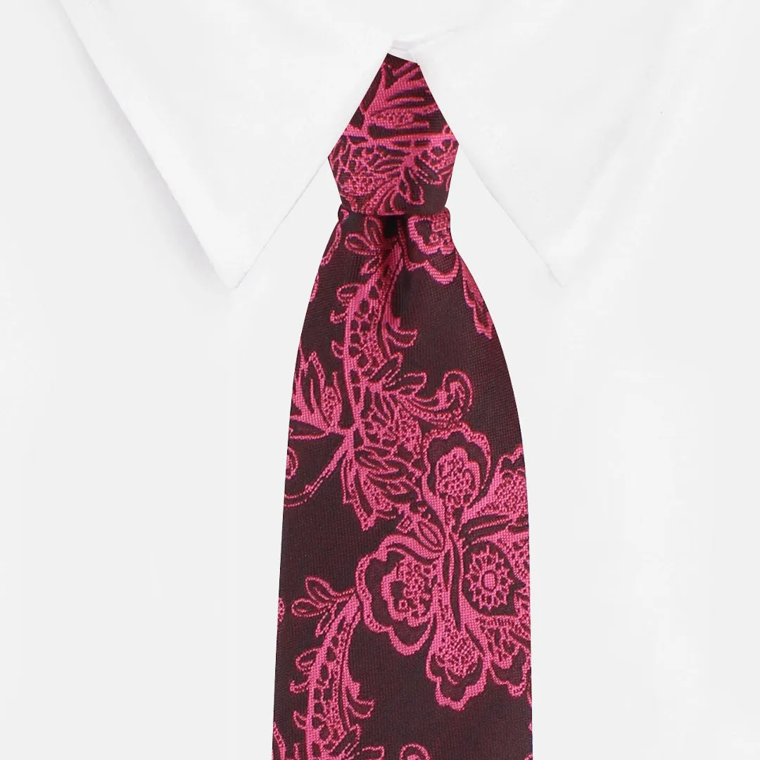 Kovove The Blooming Floral Maroon Necktie For Men