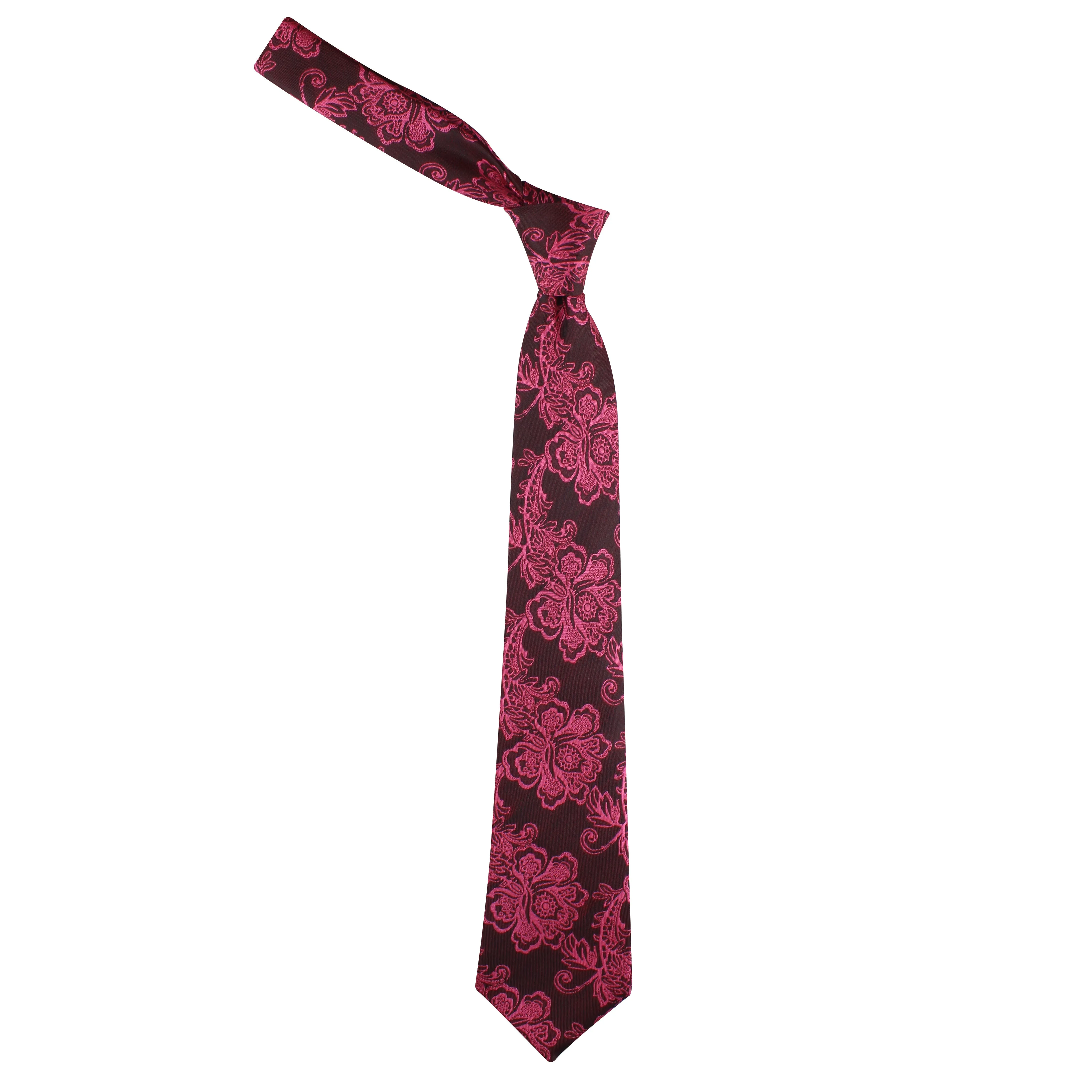 Kovove The Blooming Floral Maroon Necktie For Men