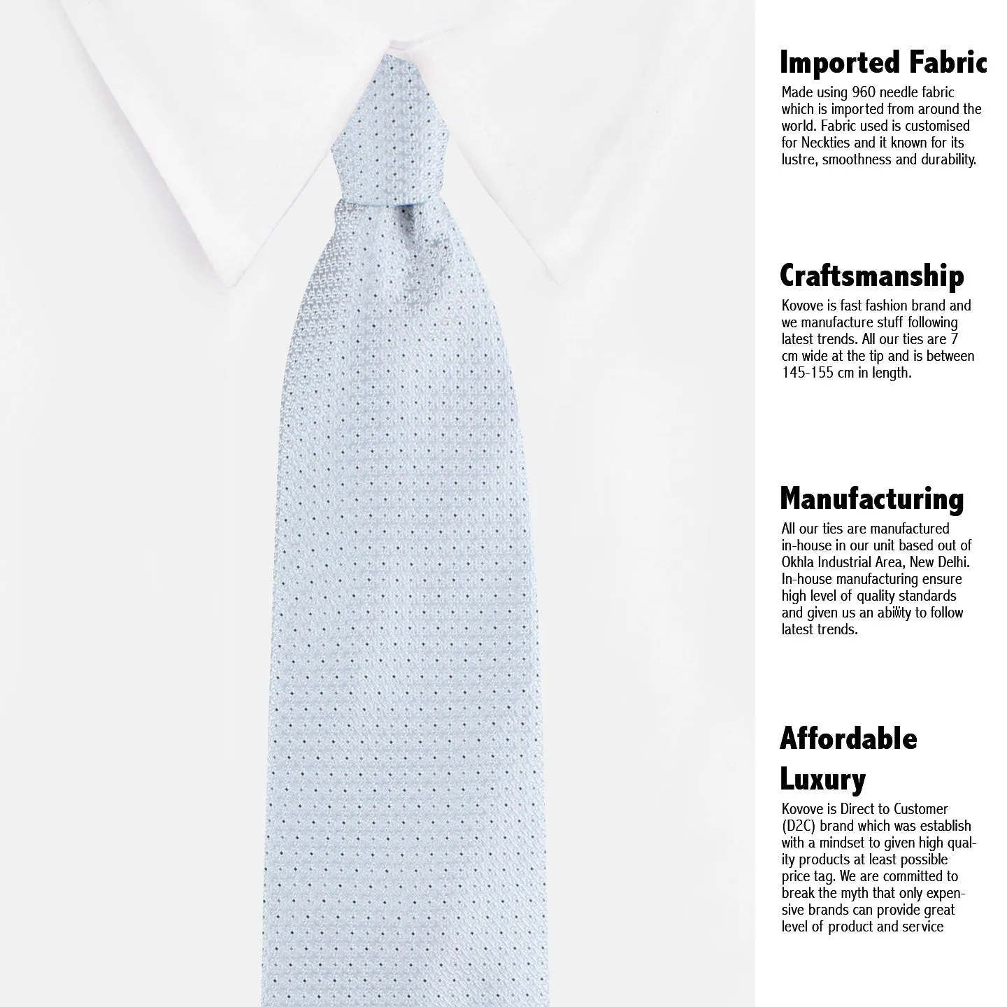 Kovove The Fine Line Twin Shade Abstract Grey Necktie For Men