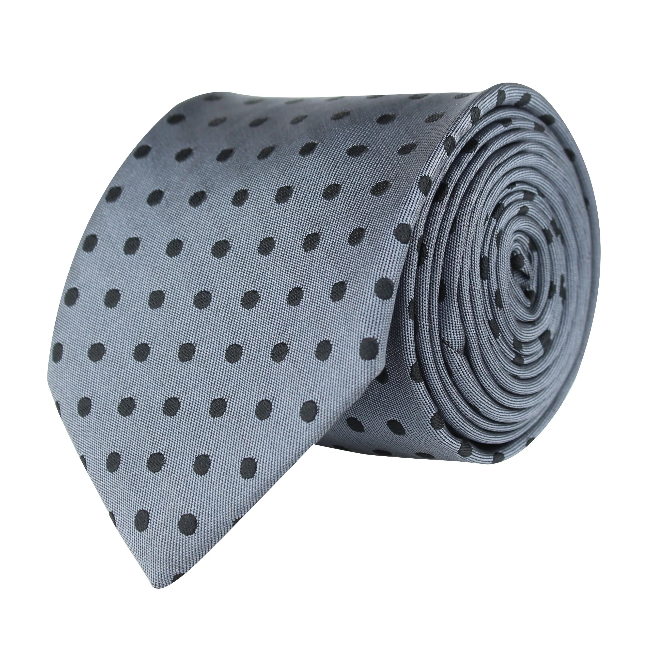 Kovove The Graceful Polka Dot Grey Necktie For Men