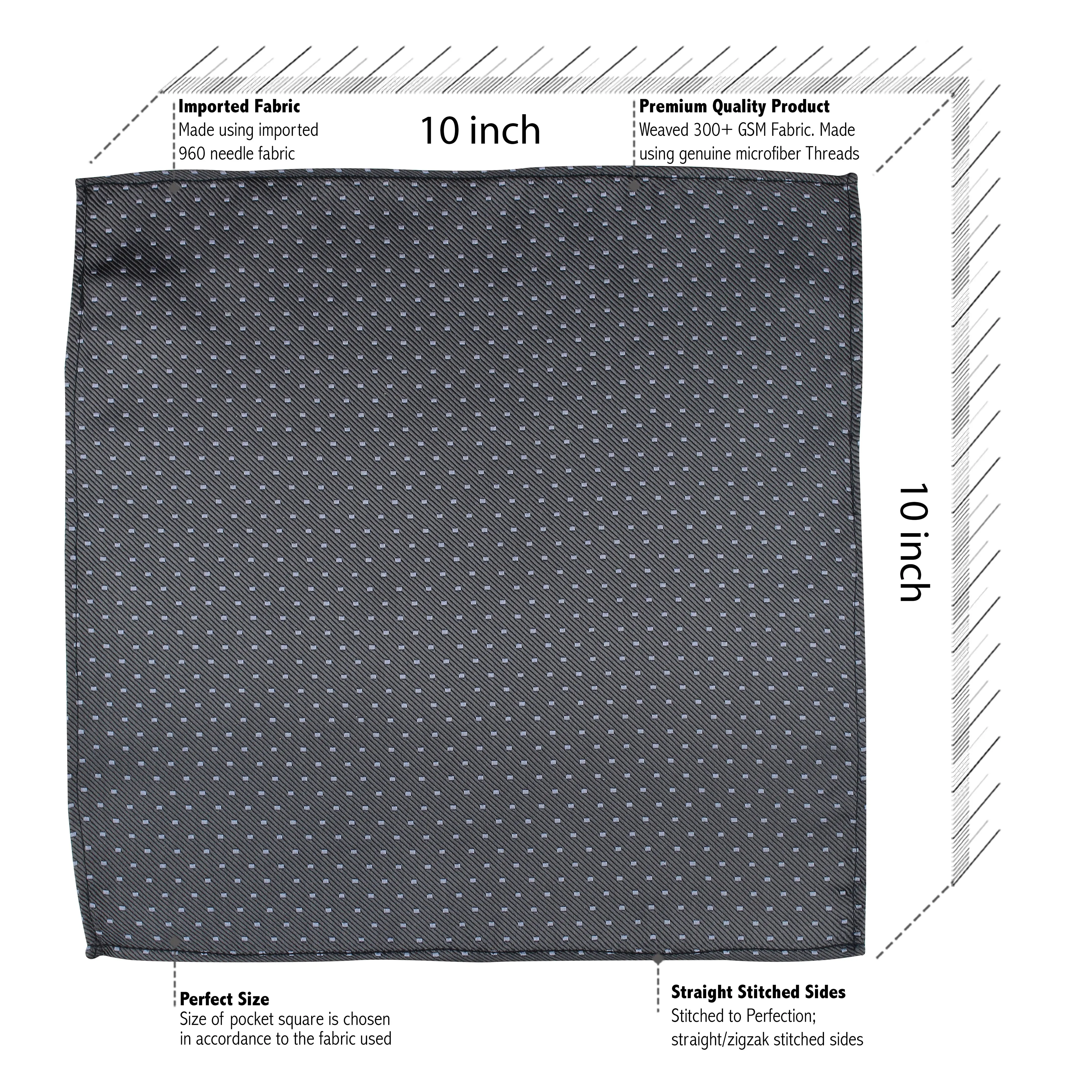 Kovove The Intellect Dash Abstract  Black Pocket Square For Men