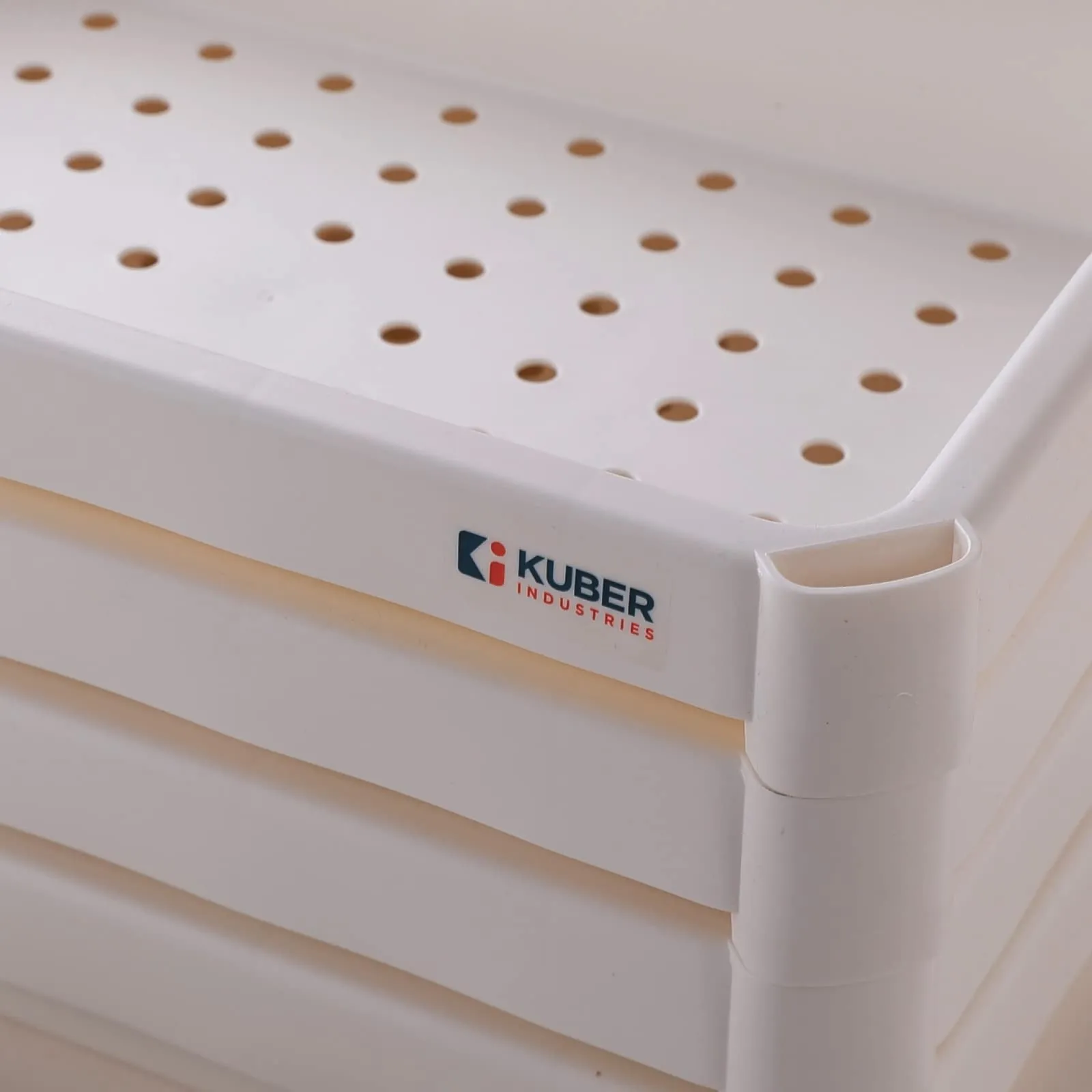Kuber Industries Plastic Pp Storage Shelf - 1734-White