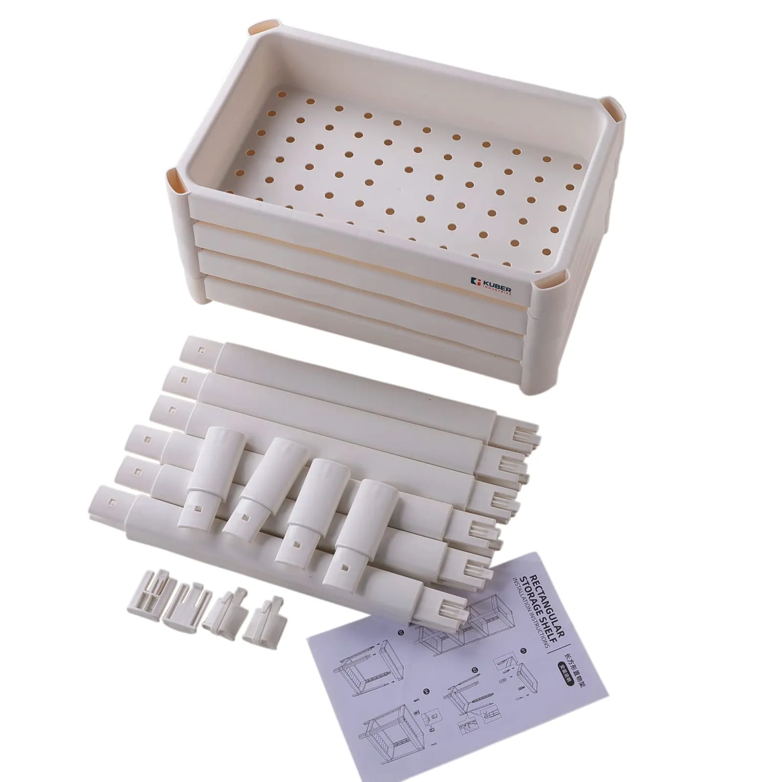 Kuber Industries Plastic Pp Storage Shelf - 1734-White