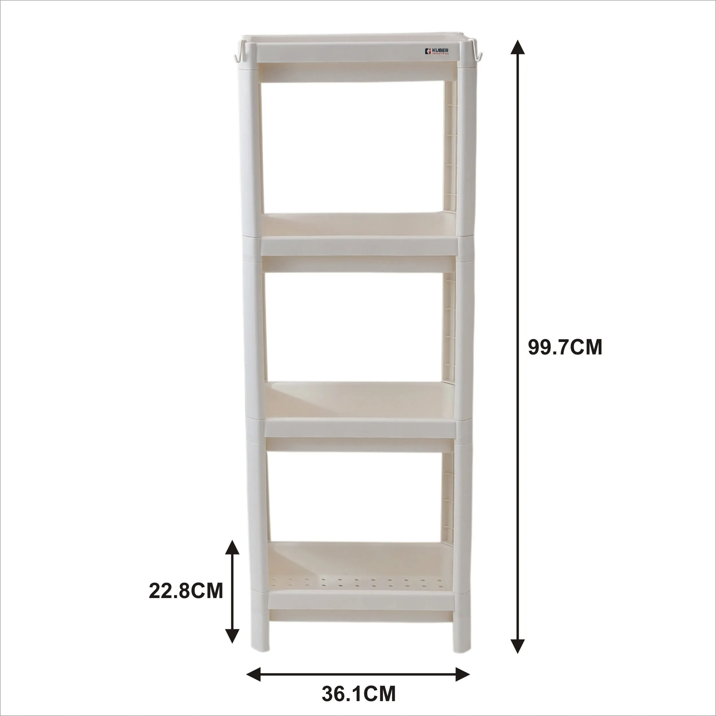 Kuber Industries Plastic Pp Storage Shelf - 1734-White