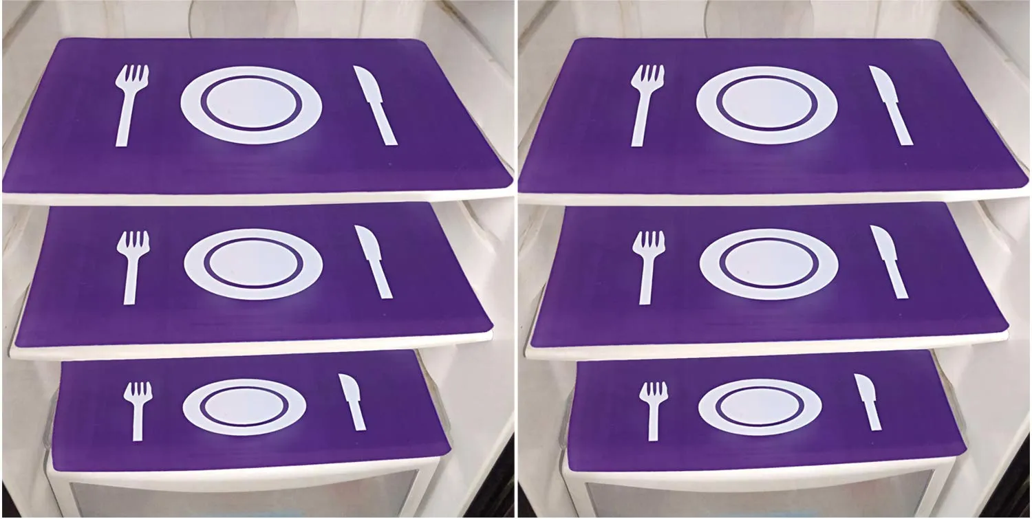 Kuber Industries Plate Design PVC 6 Pieces Fridge Mats (Purple) - CTKTC21861