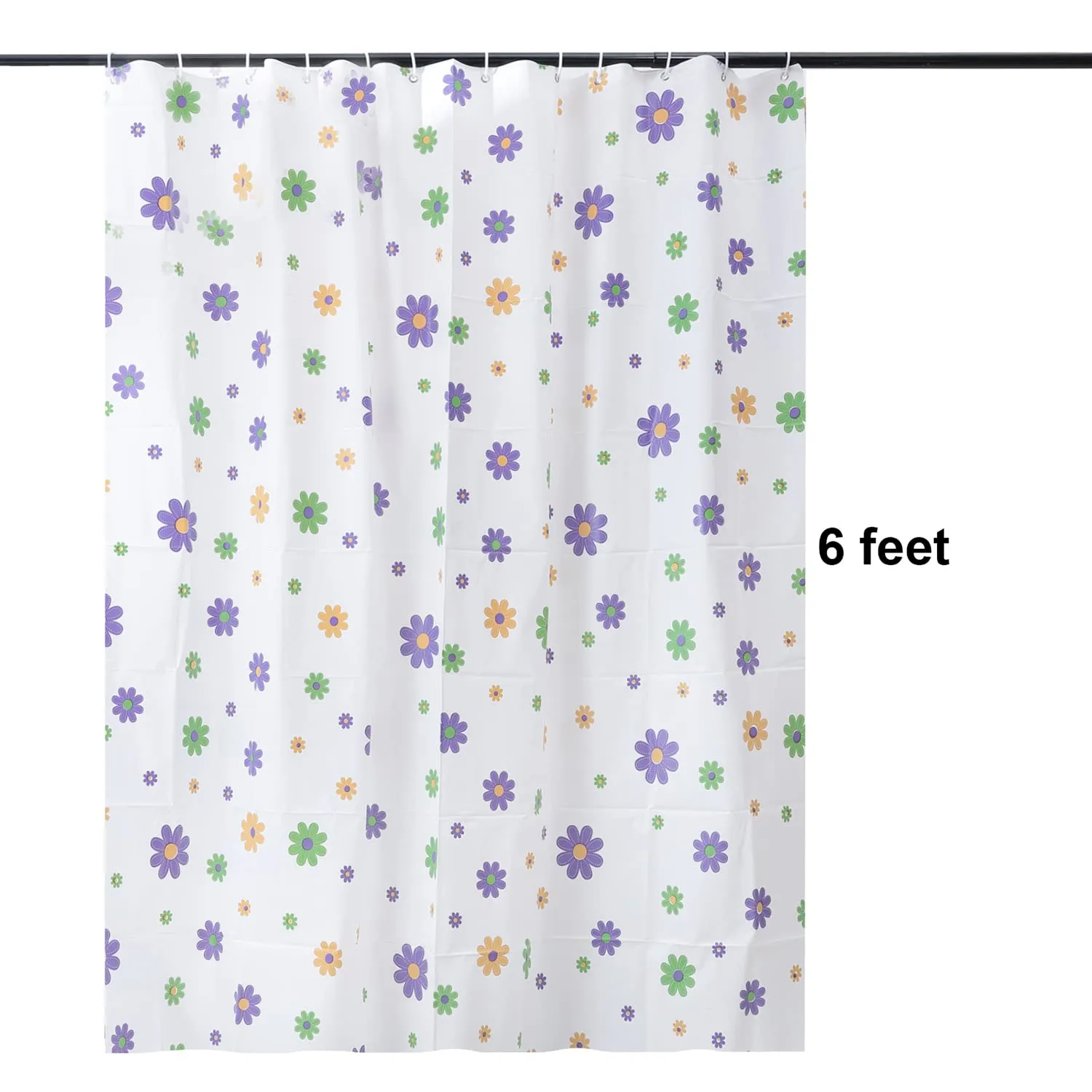 Kuber Industries Soft Texture Bath Curtain|Natural Drape Waterproof Shower Curtain 6 Feet|White