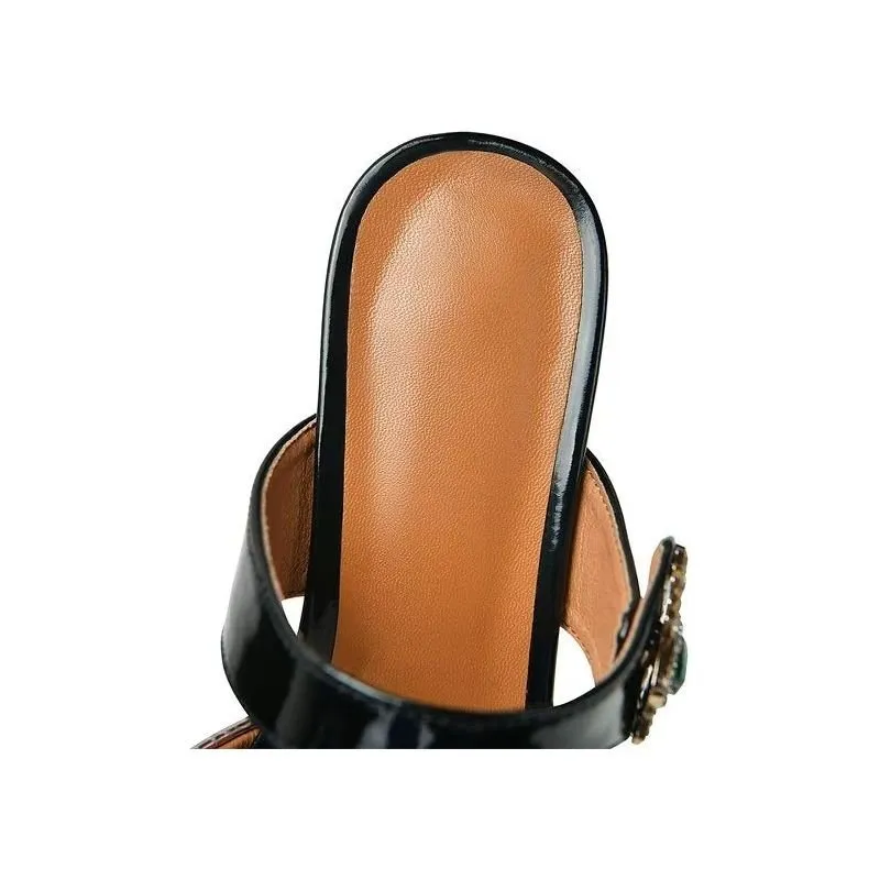 LeatherLux Elegant Office Lady Sandals