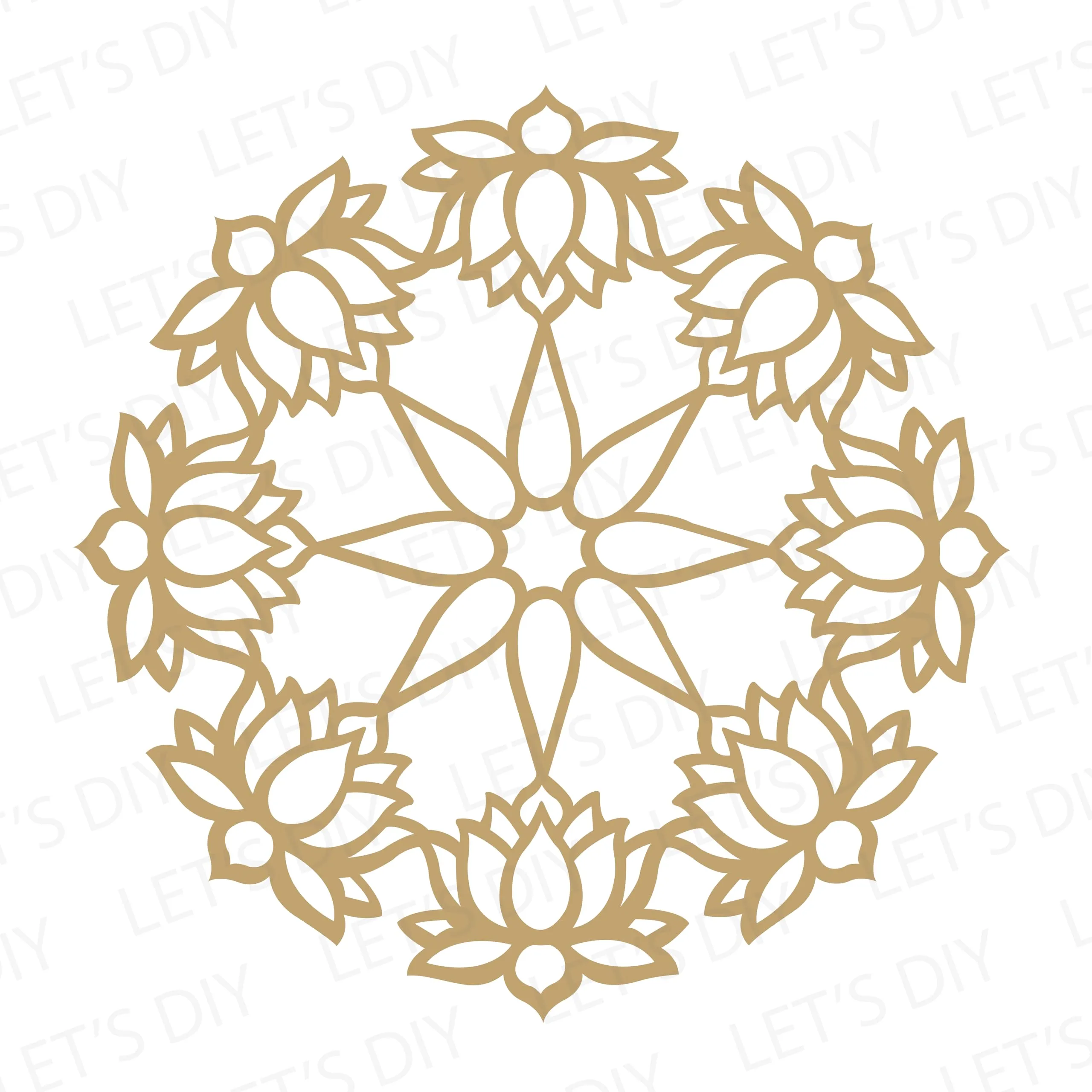 LET'S DIY Reusable Lotus Design Rangoli Mats, 11-Inch Rangoli Set for Diwali, Home Décor, Traditional Rangoli Stencils, Portable Rangoli Template