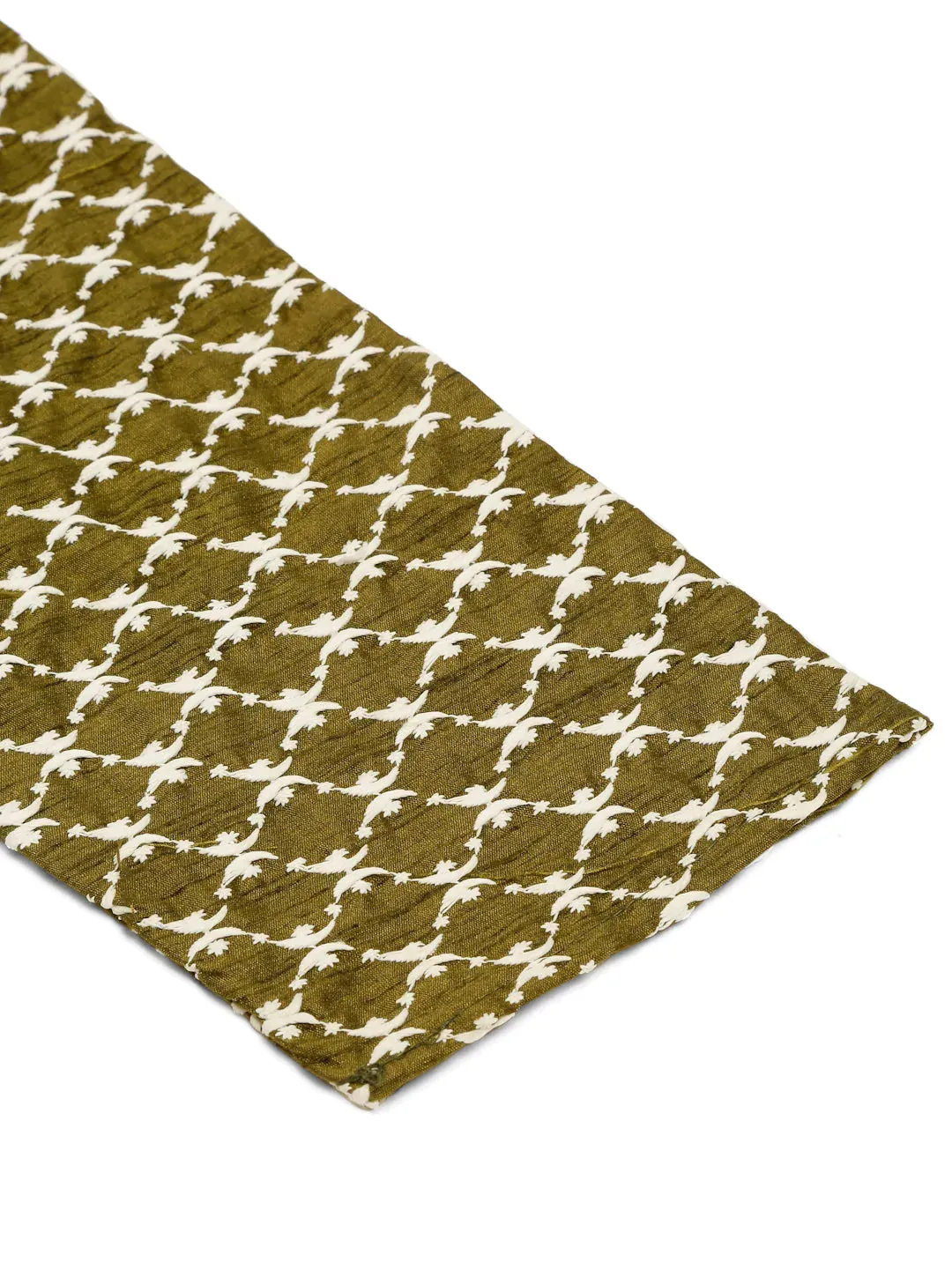 Men Olive Green Chikankari Kurta Only