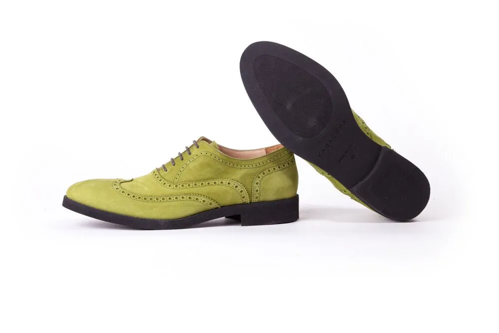 Men's  Green Nabuk & Black Brogue Wingtip (EX-125)