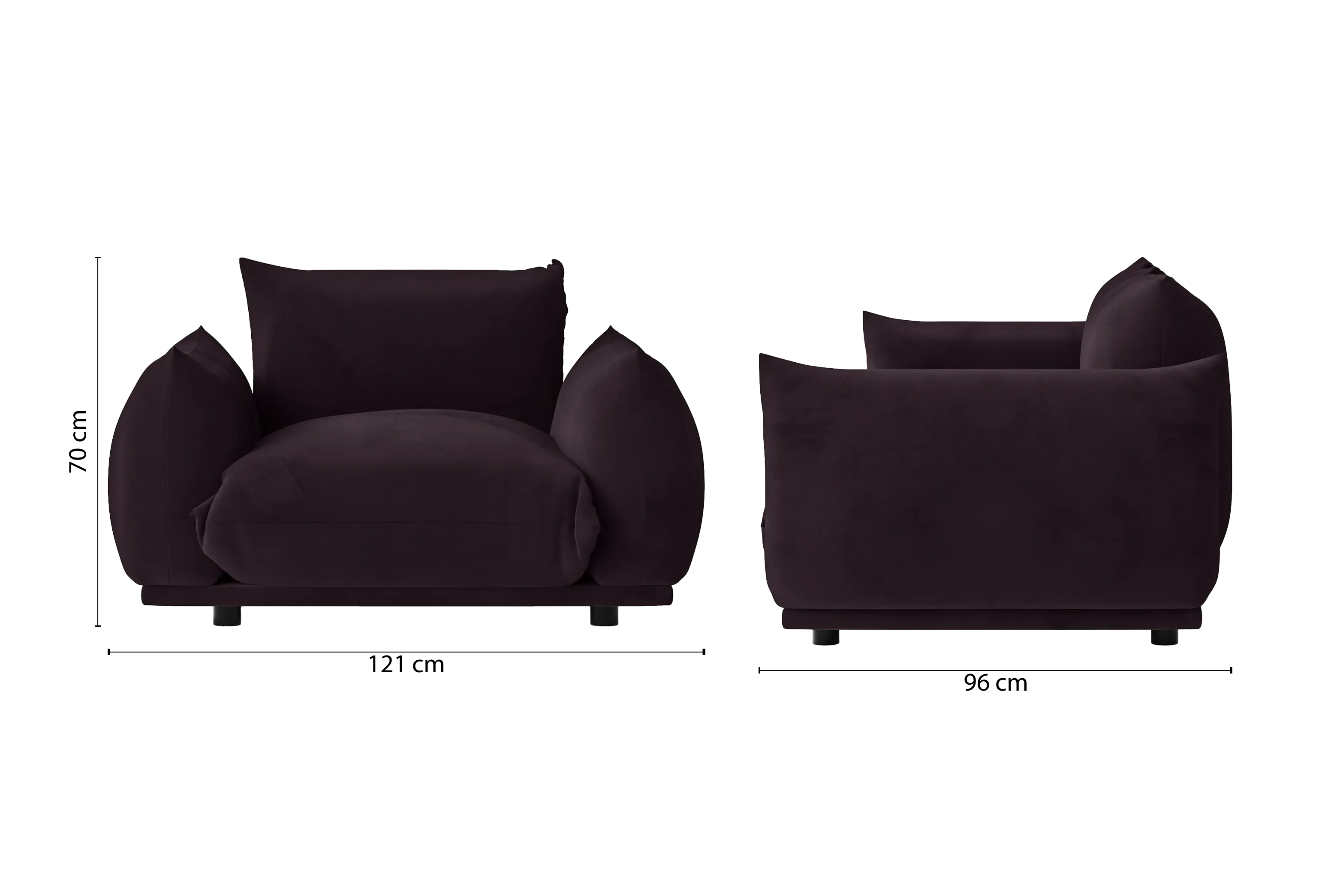 Minneapolis Armchair Purple Velvet