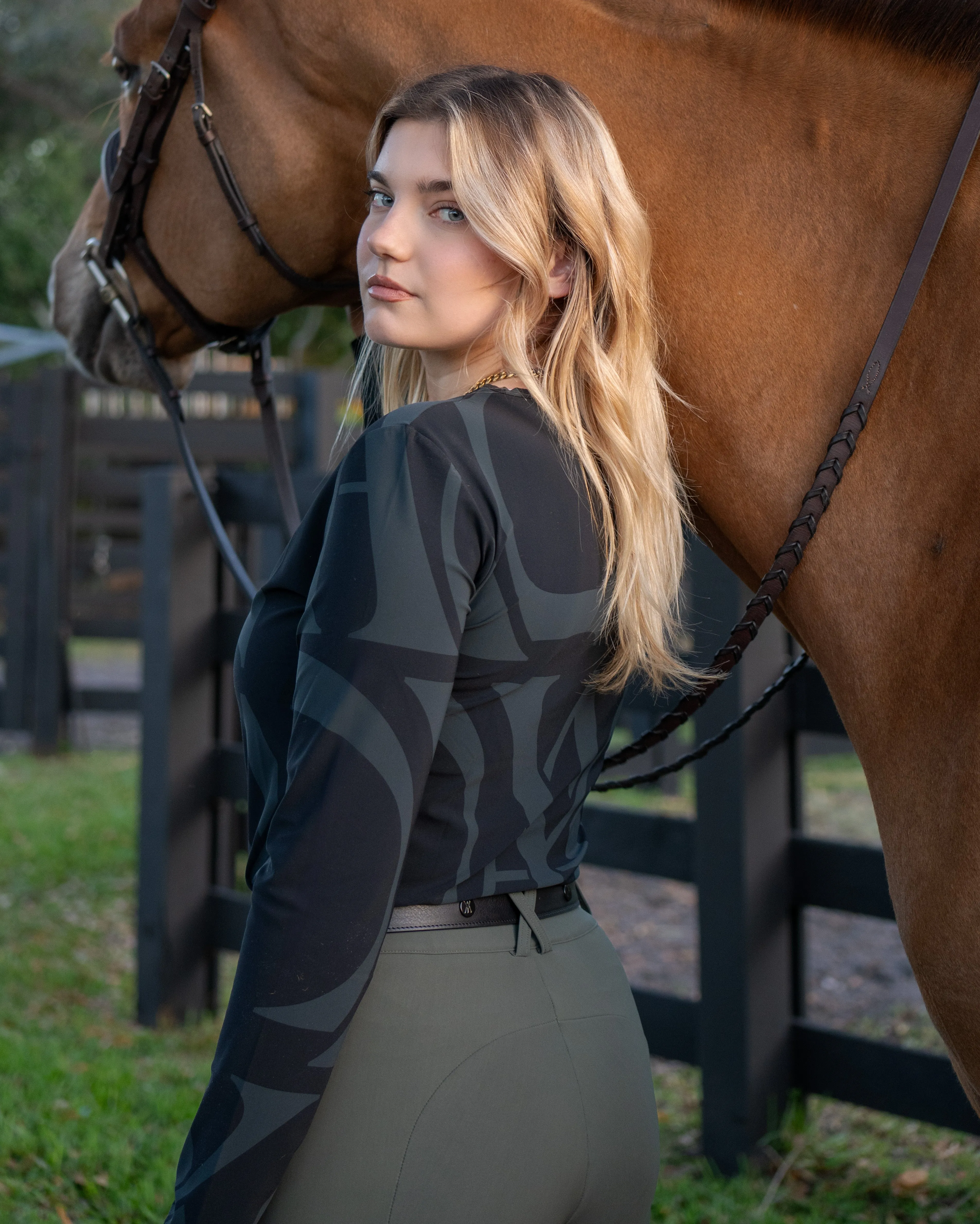 Monogram Long Sleeve Shirt Black